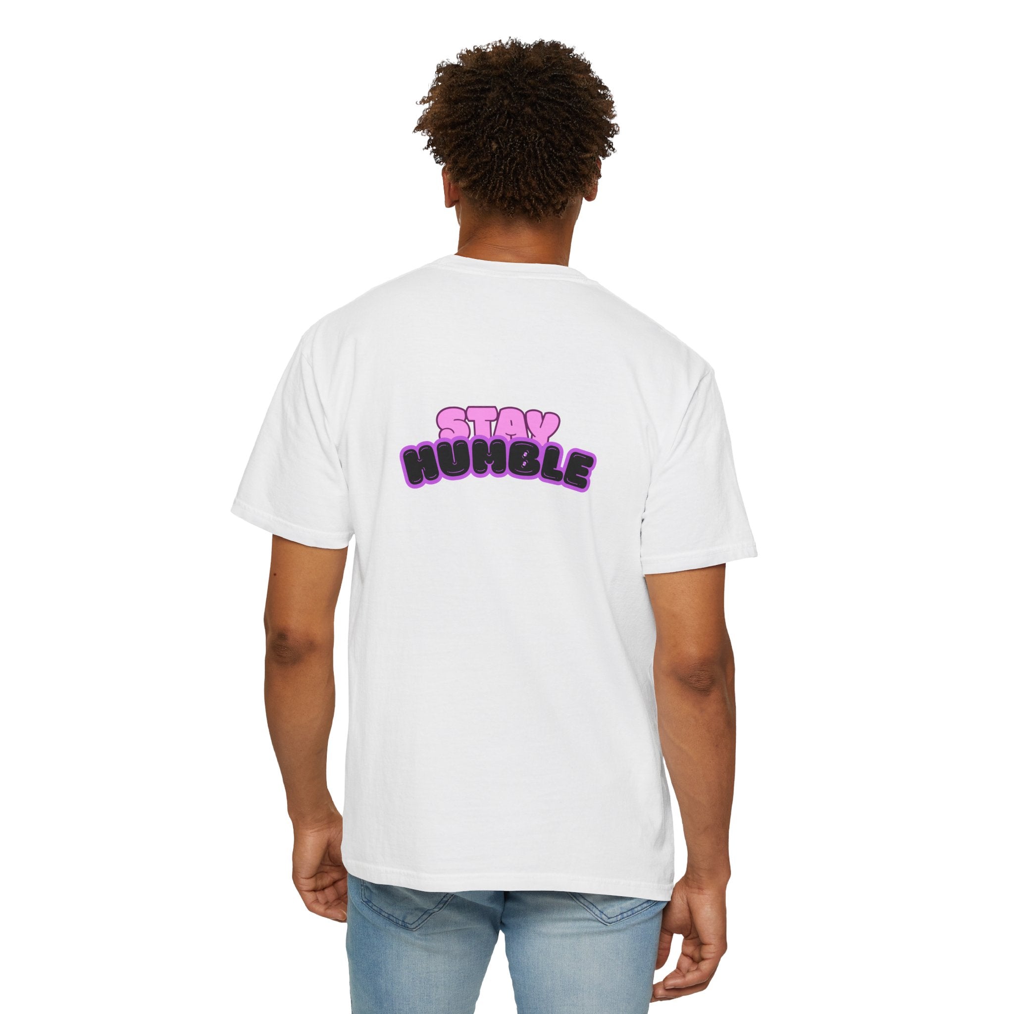 Stay Humble Graphic T-Shirt — Retro Pink & Black Text Tee