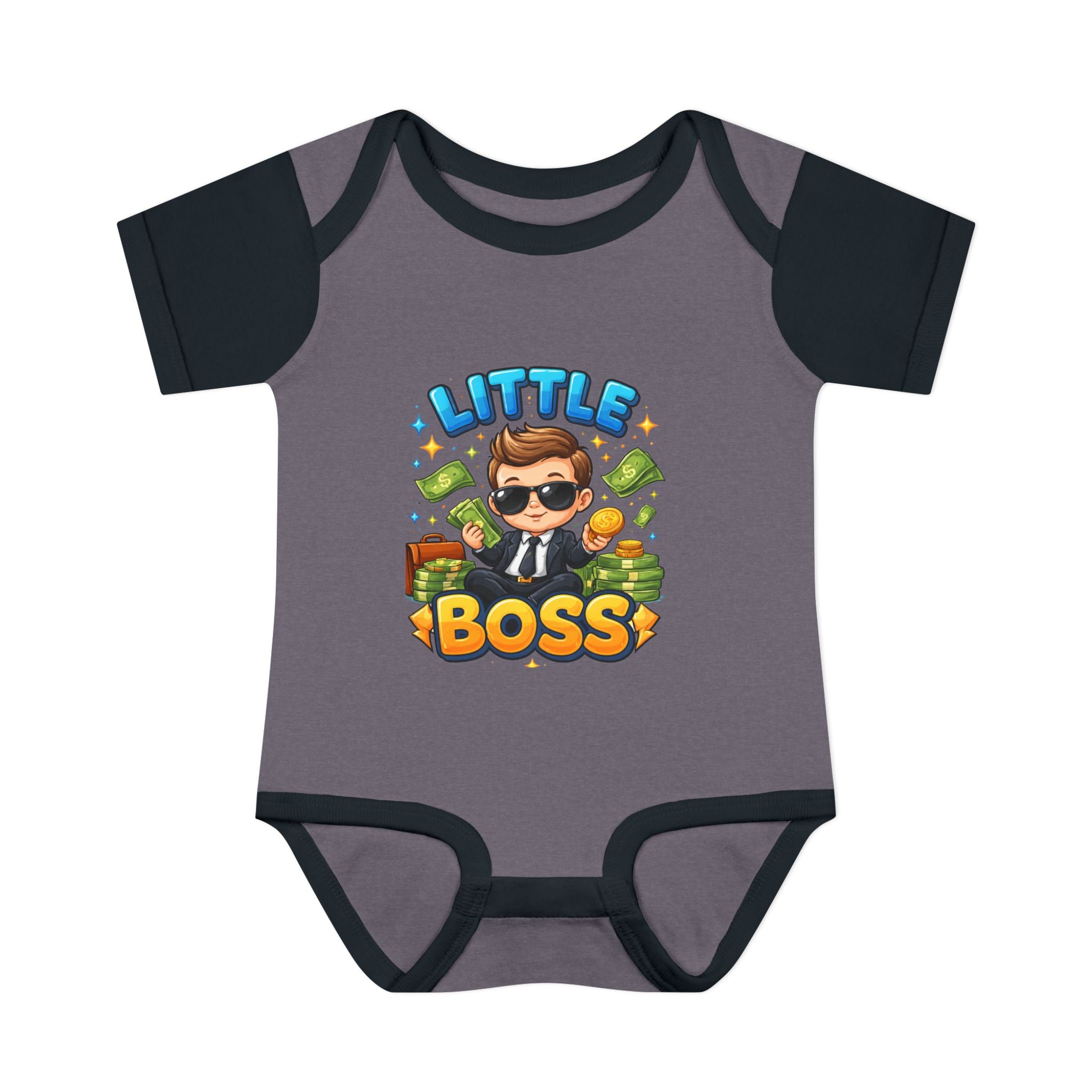 Little Boss Infant Bodysuit – Cute Baby Onesie with 'Little Boss' Cartoon Design