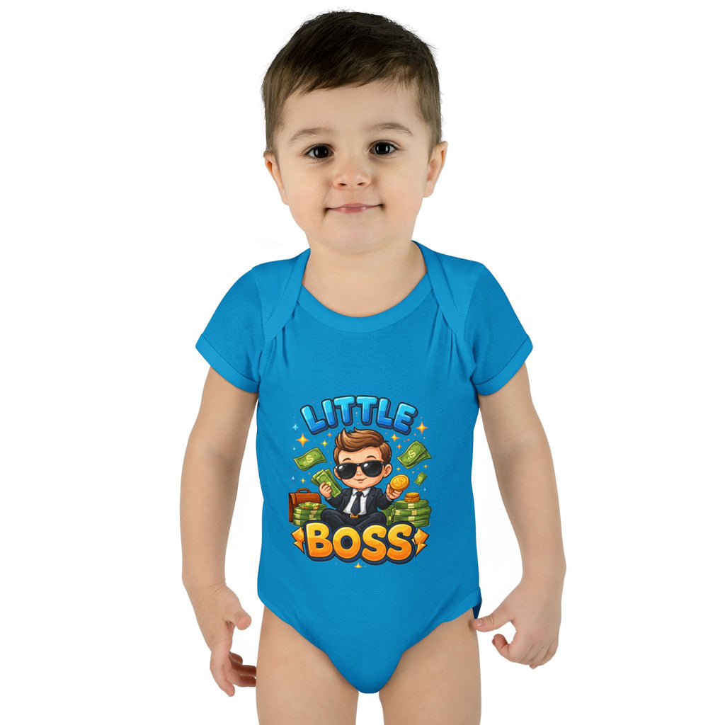 Little Boss Infant Bodysuit – Cute Baby Onesie with 'Little Boss' Cartoon Design