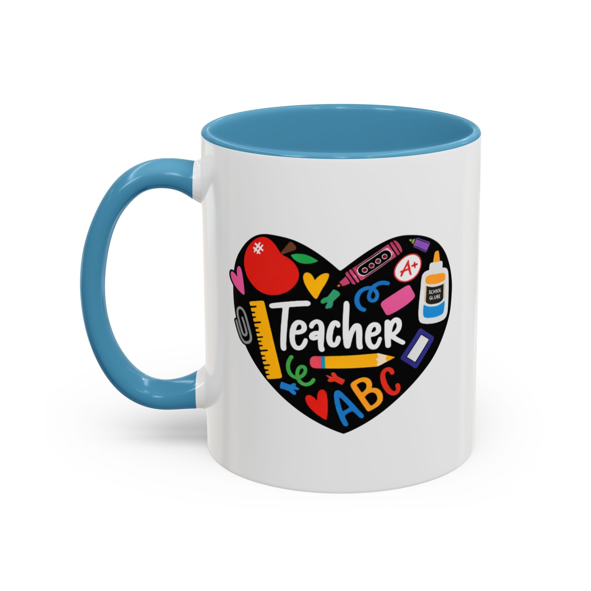 Teacher Heart Accent Coffee Mug — Teacher Appreciation Gift (11/15oz)