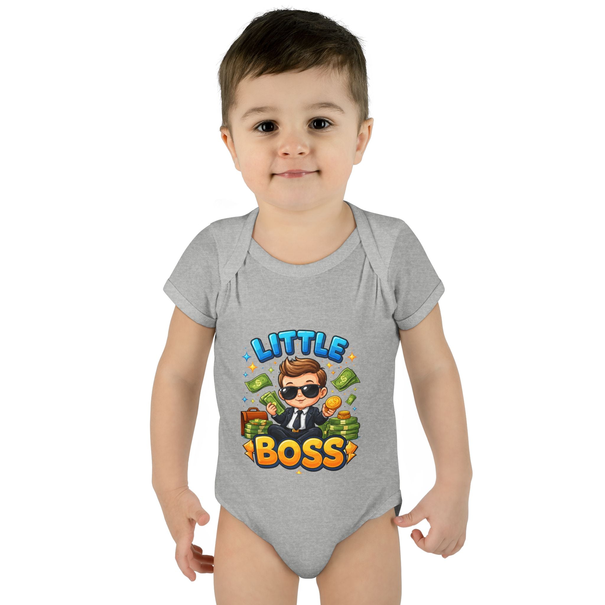 Little Boss Infant Bodysuit – Cute Baby Onesie with 'Little Boss' Cartoon Design