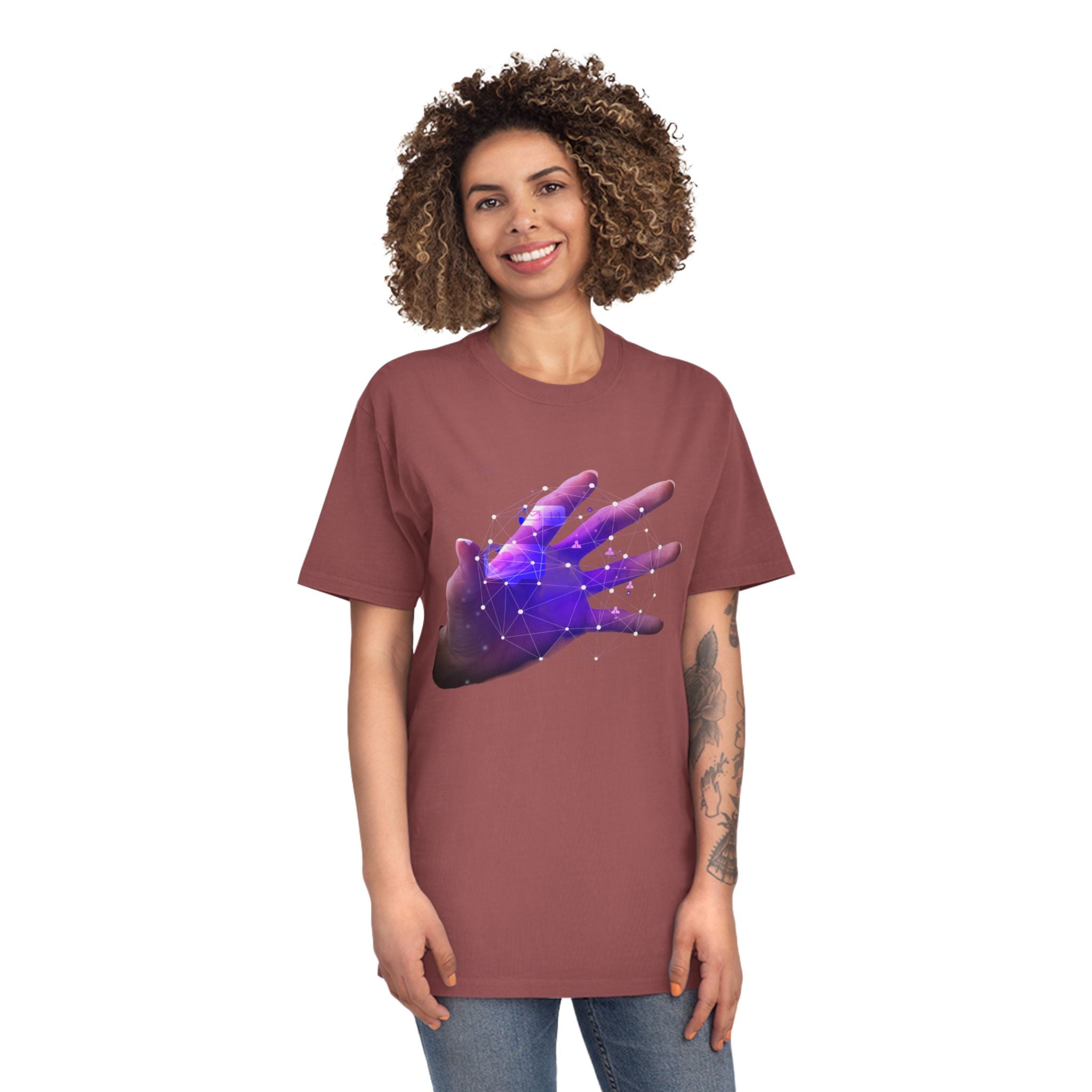 Galaxy Hand Tee — Cosmic Space Hand Graphic T-Shirt