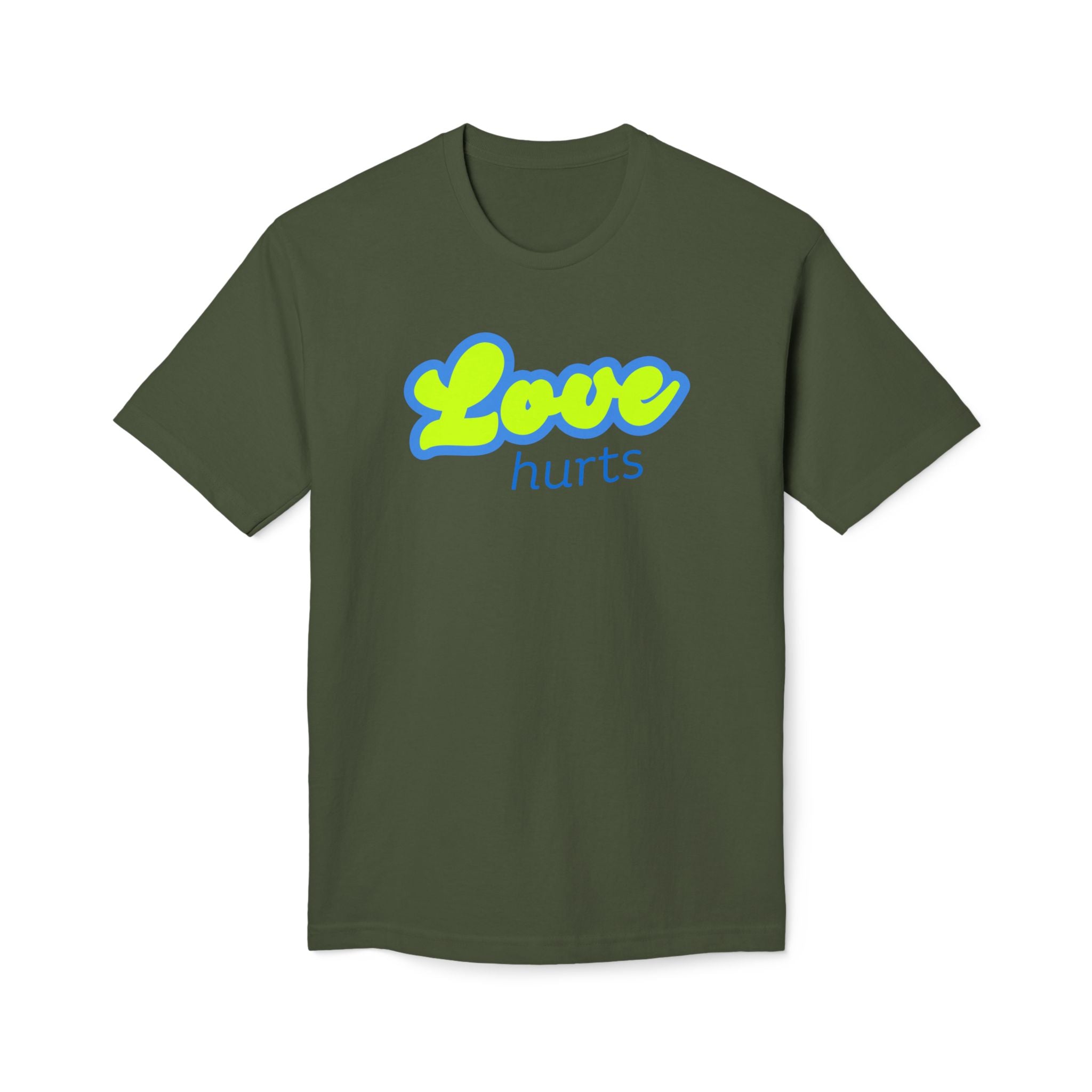 Love Hurts T‑Shirt — "Love hurts" Script Tee with Back "...but hate kills"