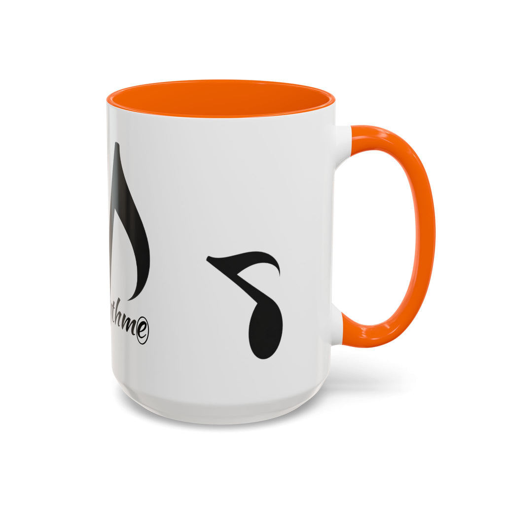 Music Note Accent Mug — "My Rhythmé" Pink Interior Coffee Mug