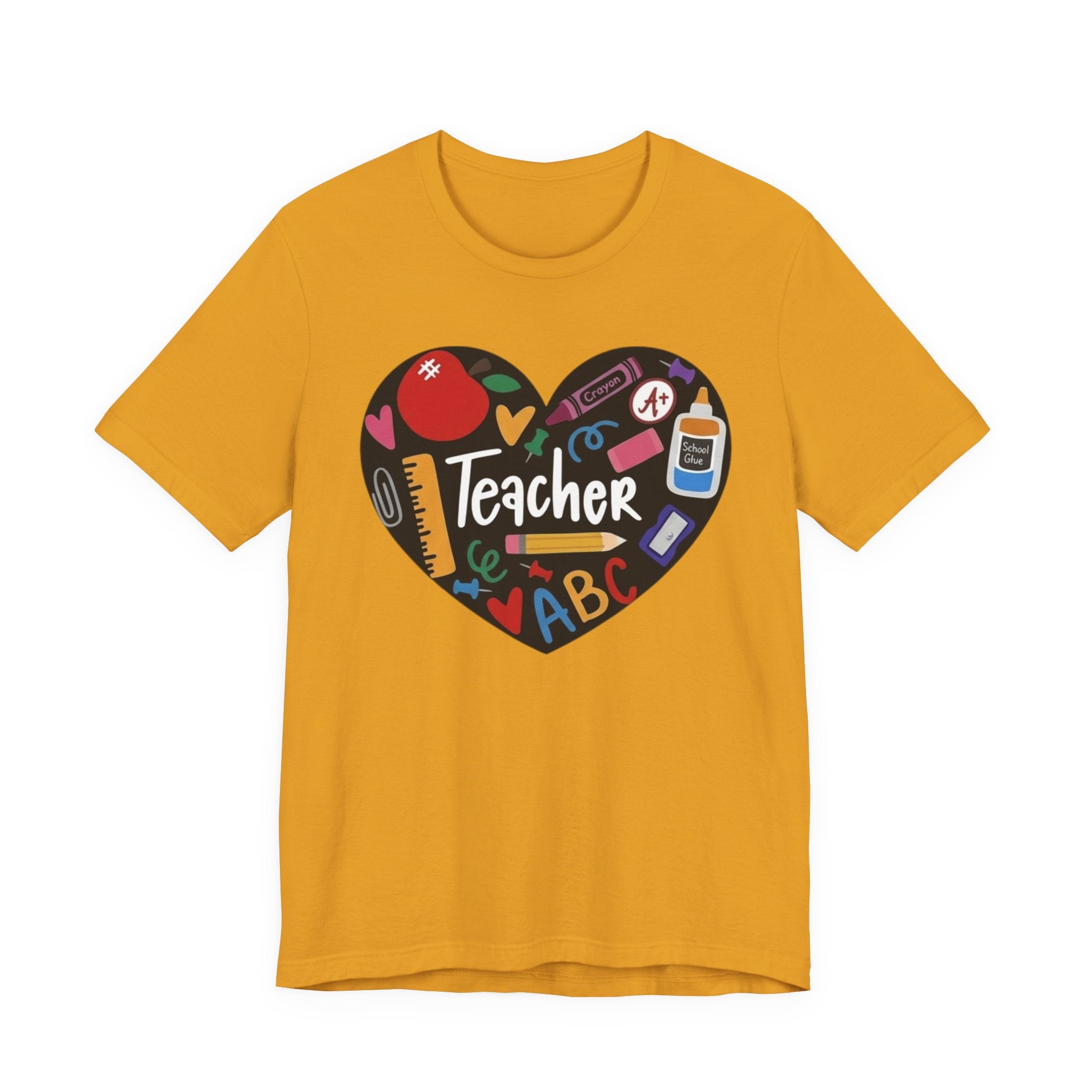 Teacher Heart Graphic Tee — Cute School Supply Design
