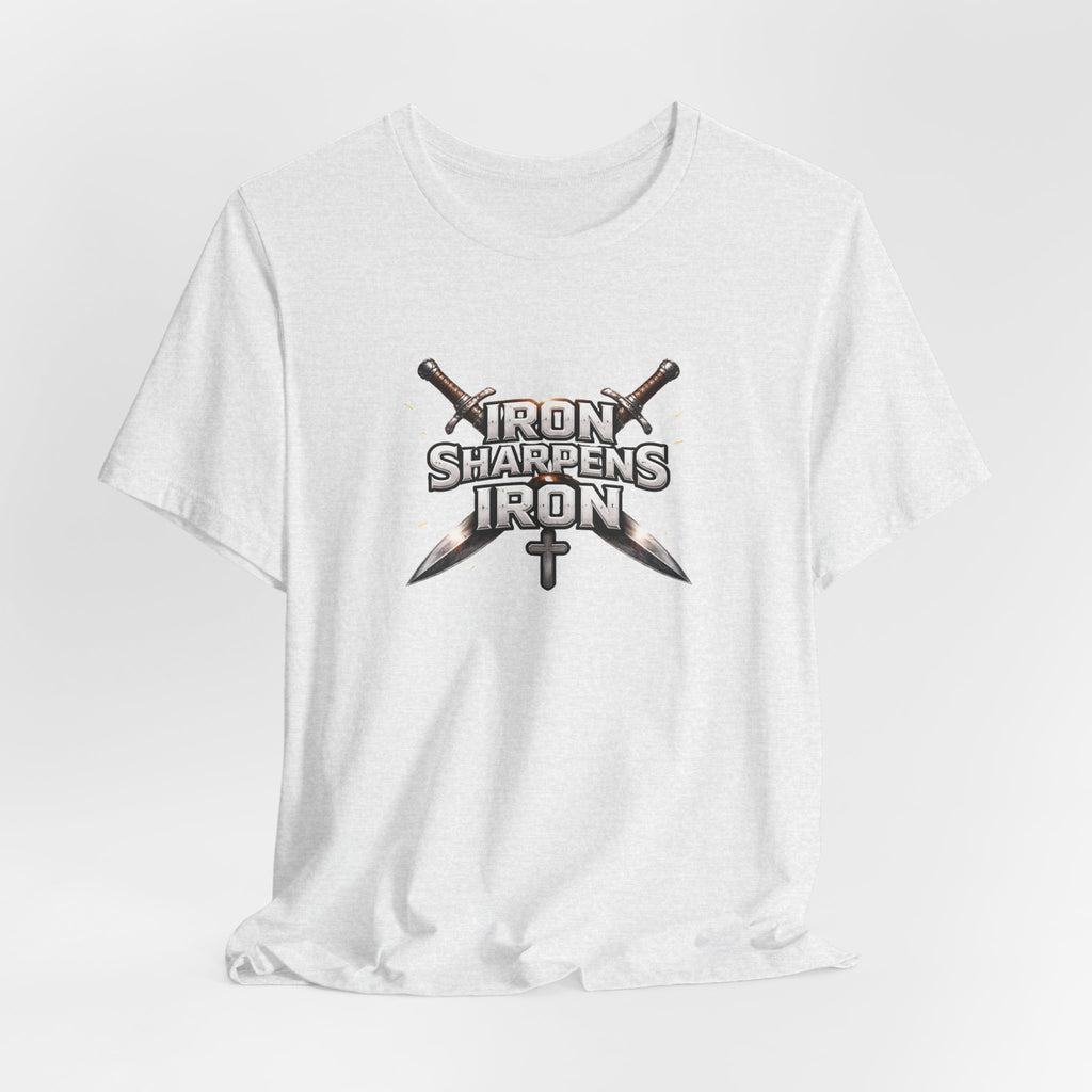 Iron Sharpens Iron T-Shirt — Christian Faith Cross & Swords Tee