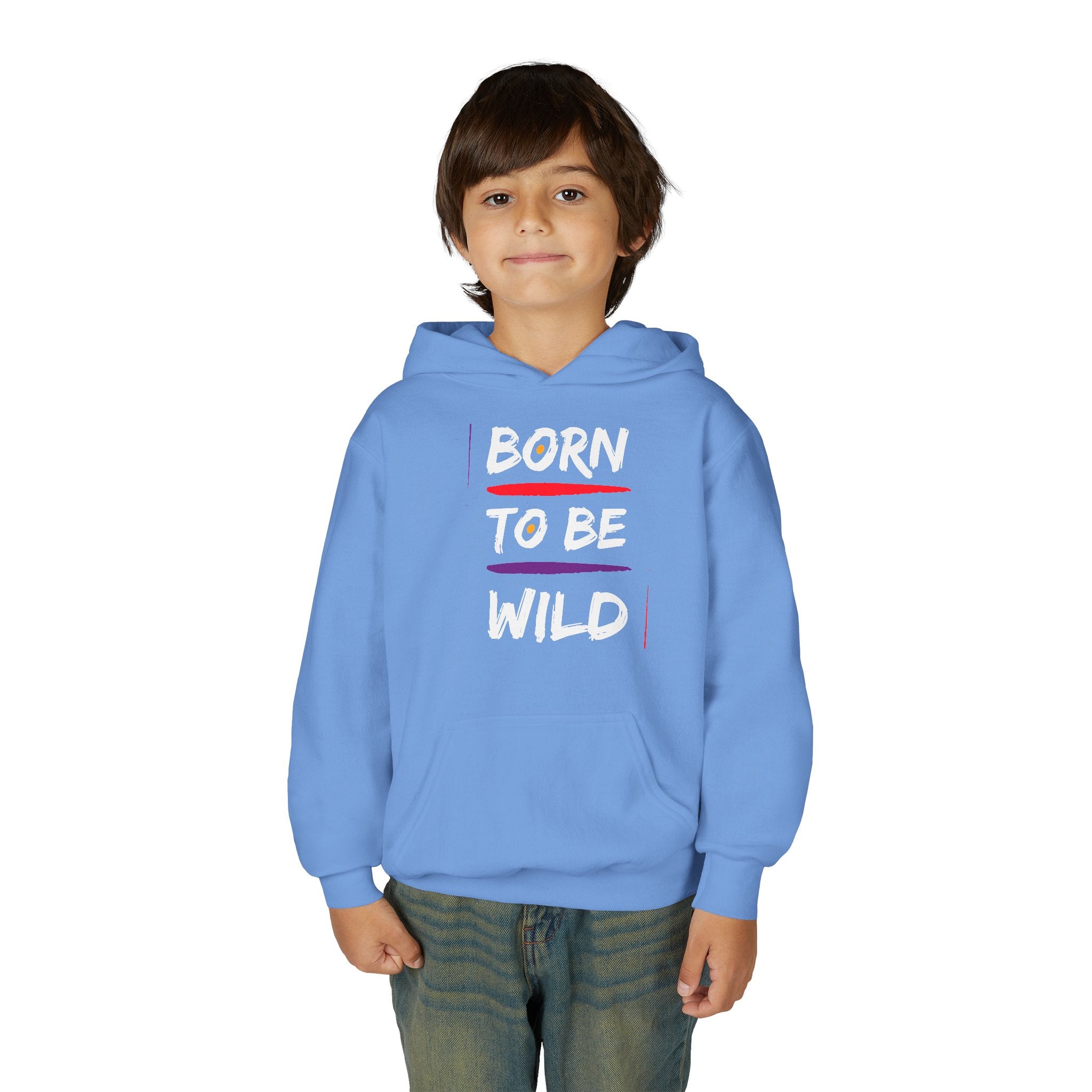 Minimalist Sunrise Stripe Youth Hoodie — Colorful Abstract Graphic Kids Sweatshirt