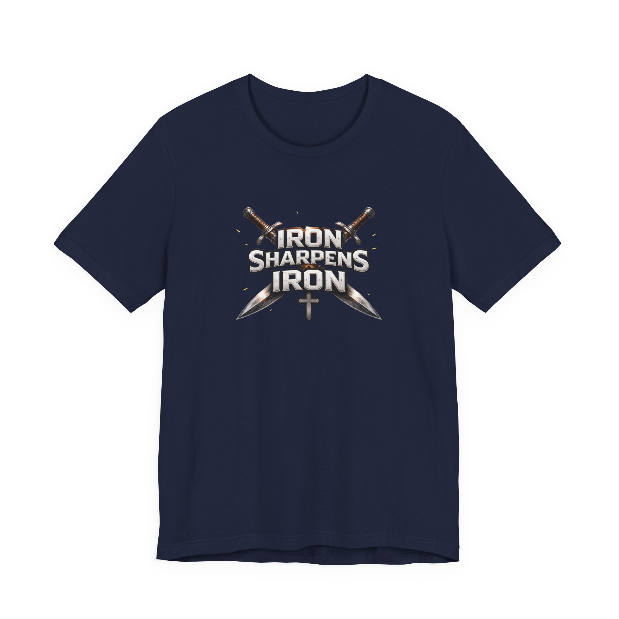 Iron Sharpens Iron T-Shirt — Christian Faith Cross & Swords Tee