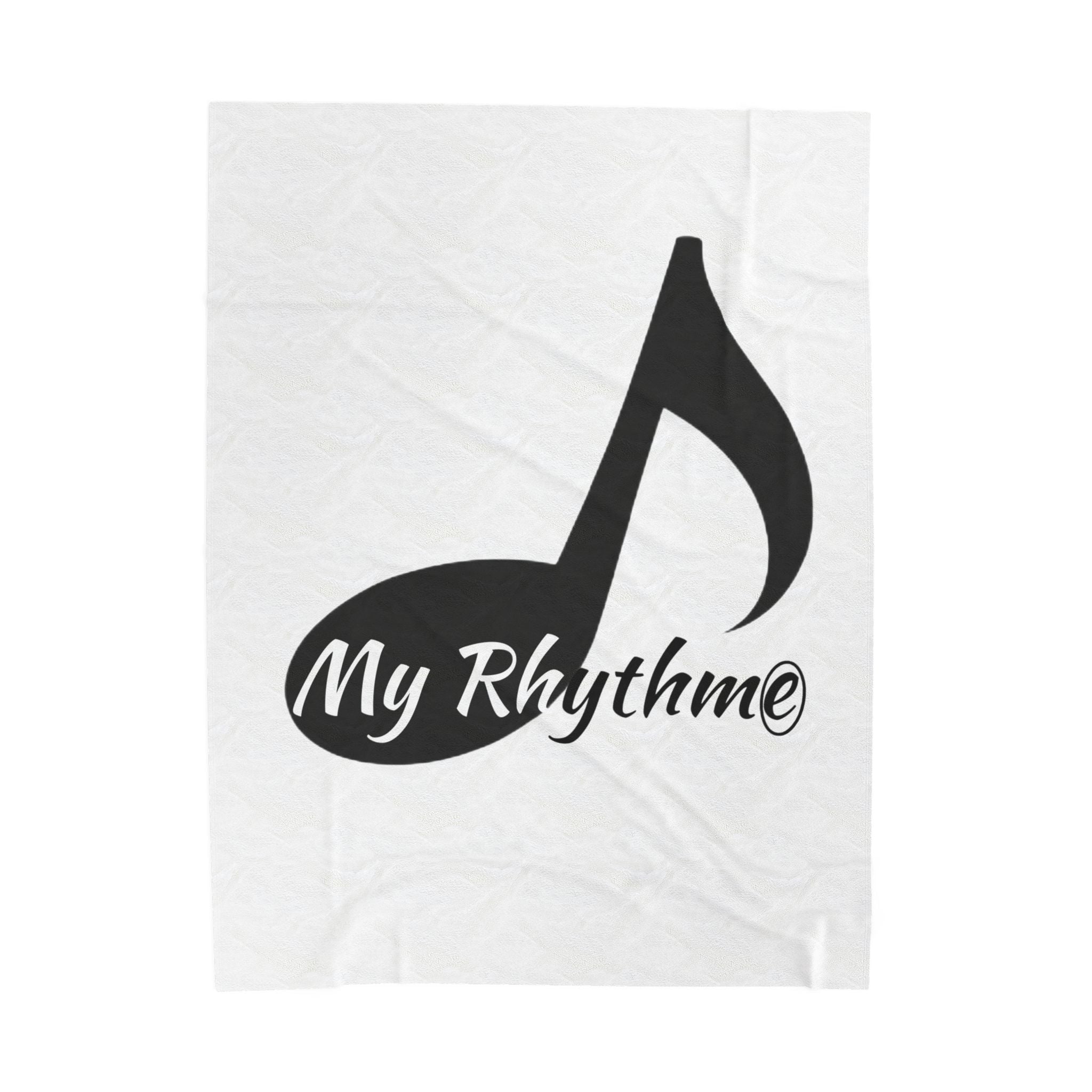 Velveteen Plush Blanket — "My Rhythme" Music Note Cozy Throw for Musicians & Music Lovers