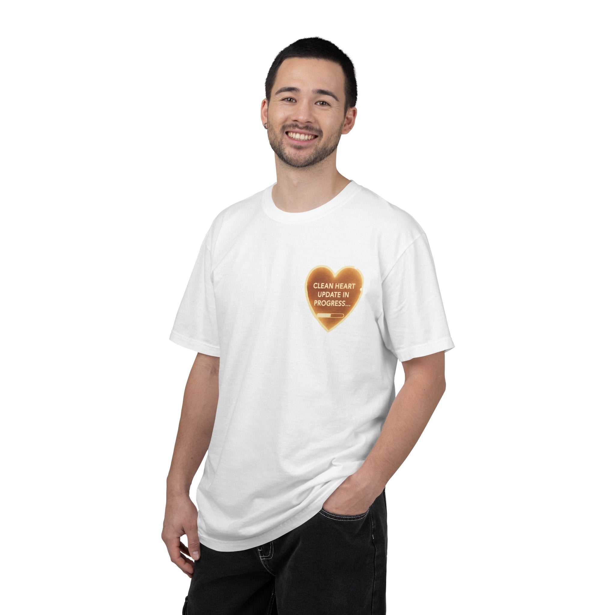 Heart Graphic T-Shirt — “Clean Heart Update in Progress” Inspirational Tee