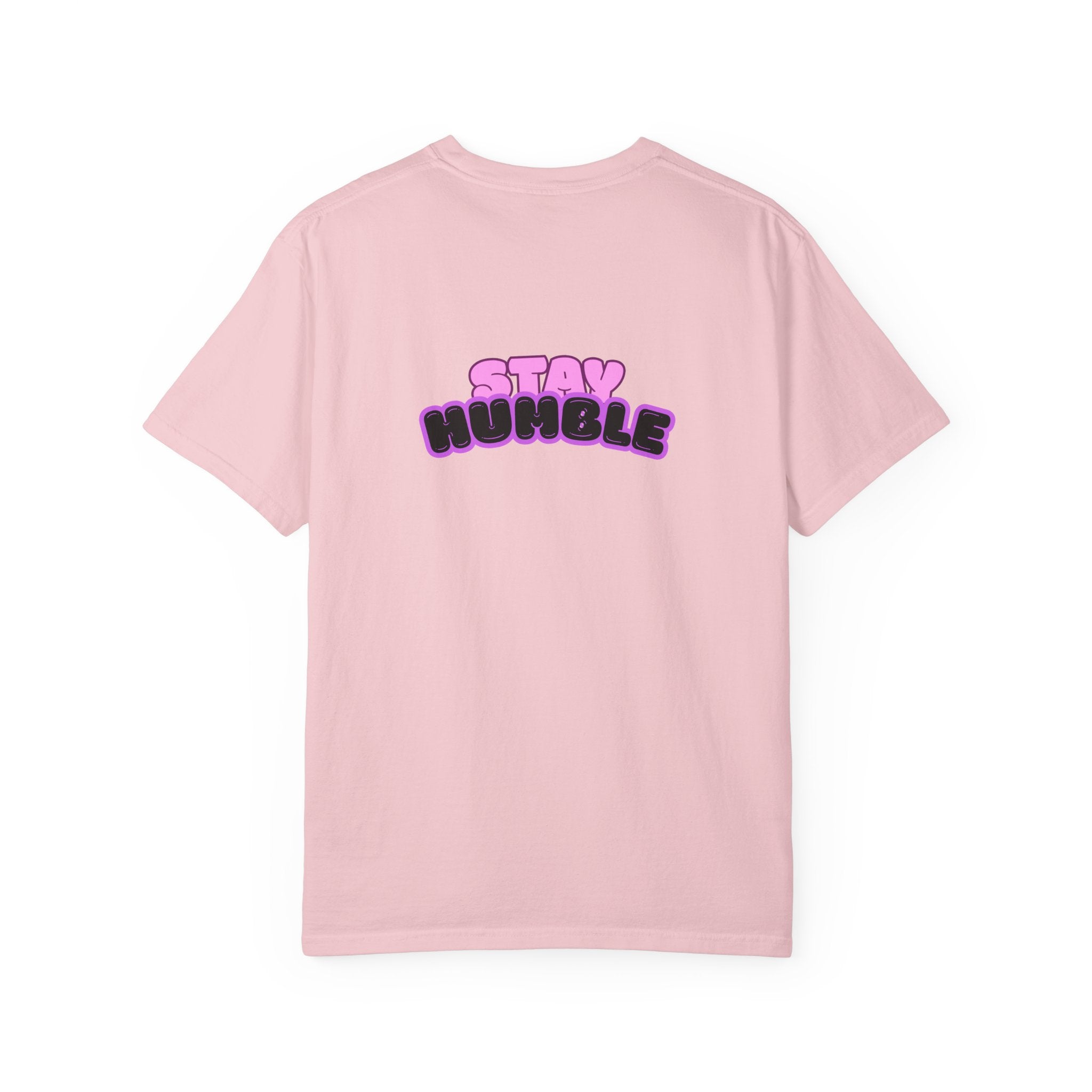 Stay Humble Graphic T-Shirt — Retro Pink & Black Text Tee