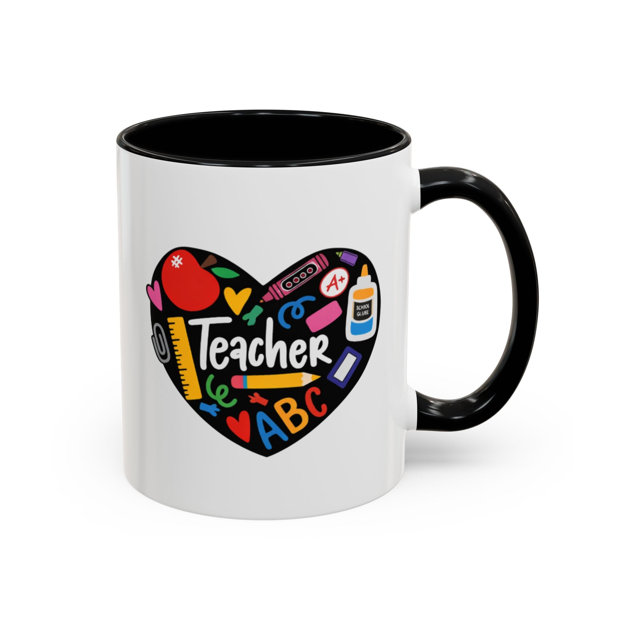 Teacher Heart Accent Coffee Mug — Teacher Appreciation Gift (11/15oz)