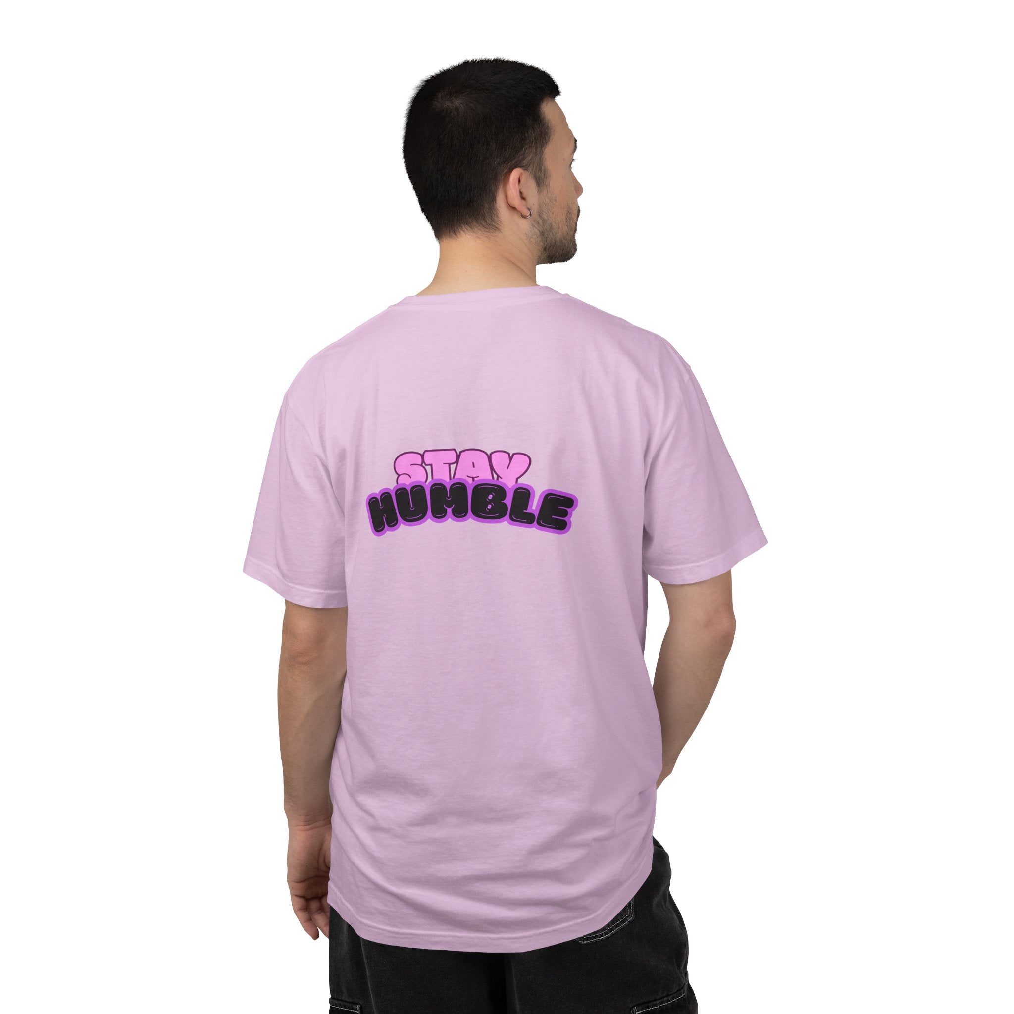 Stay Humble Graphic T-Shirt — Retro Pink & Black Text Tee