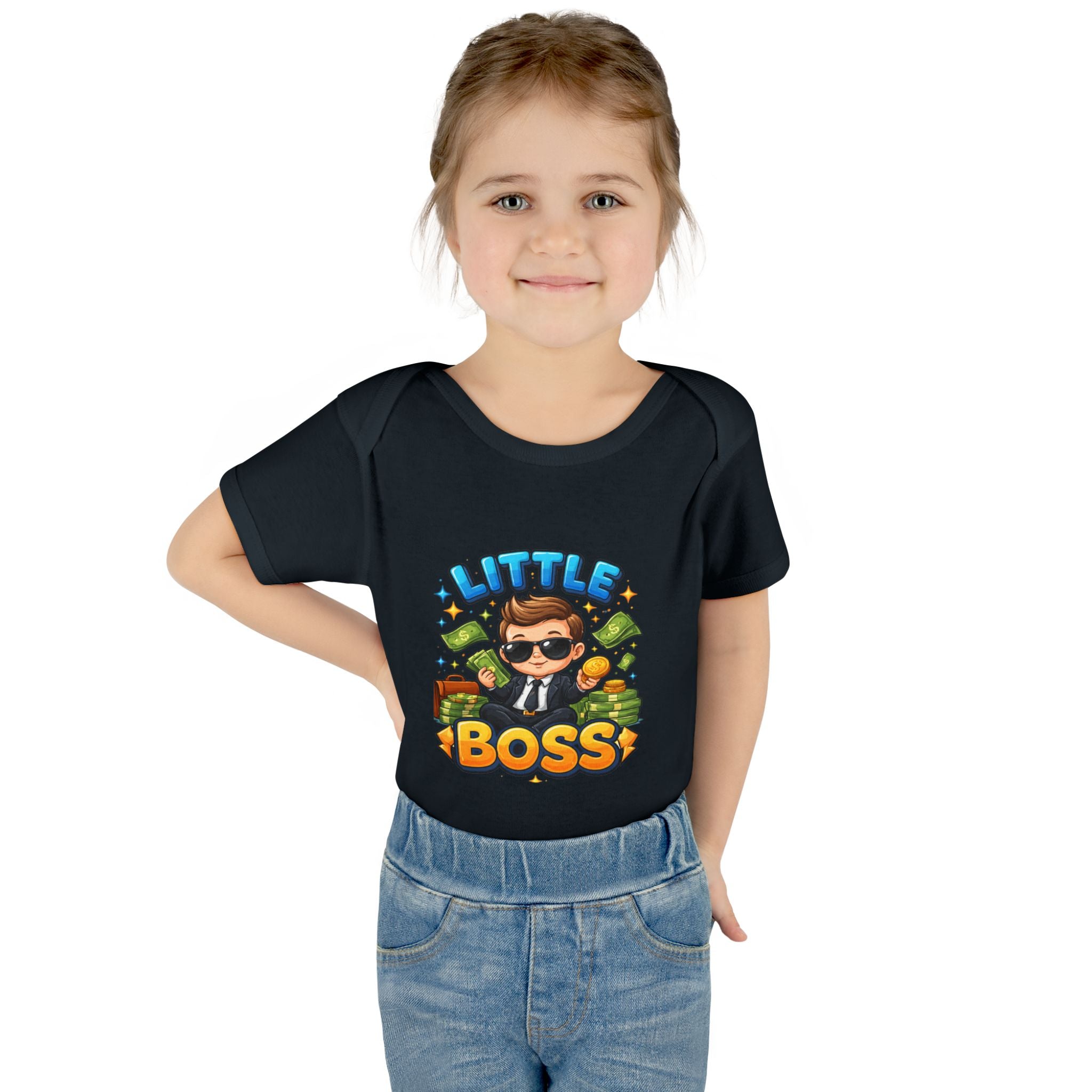 Little Boss Infant Bodysuit – Cute Baby Onesie with 'Little Boss' Cartoon Design