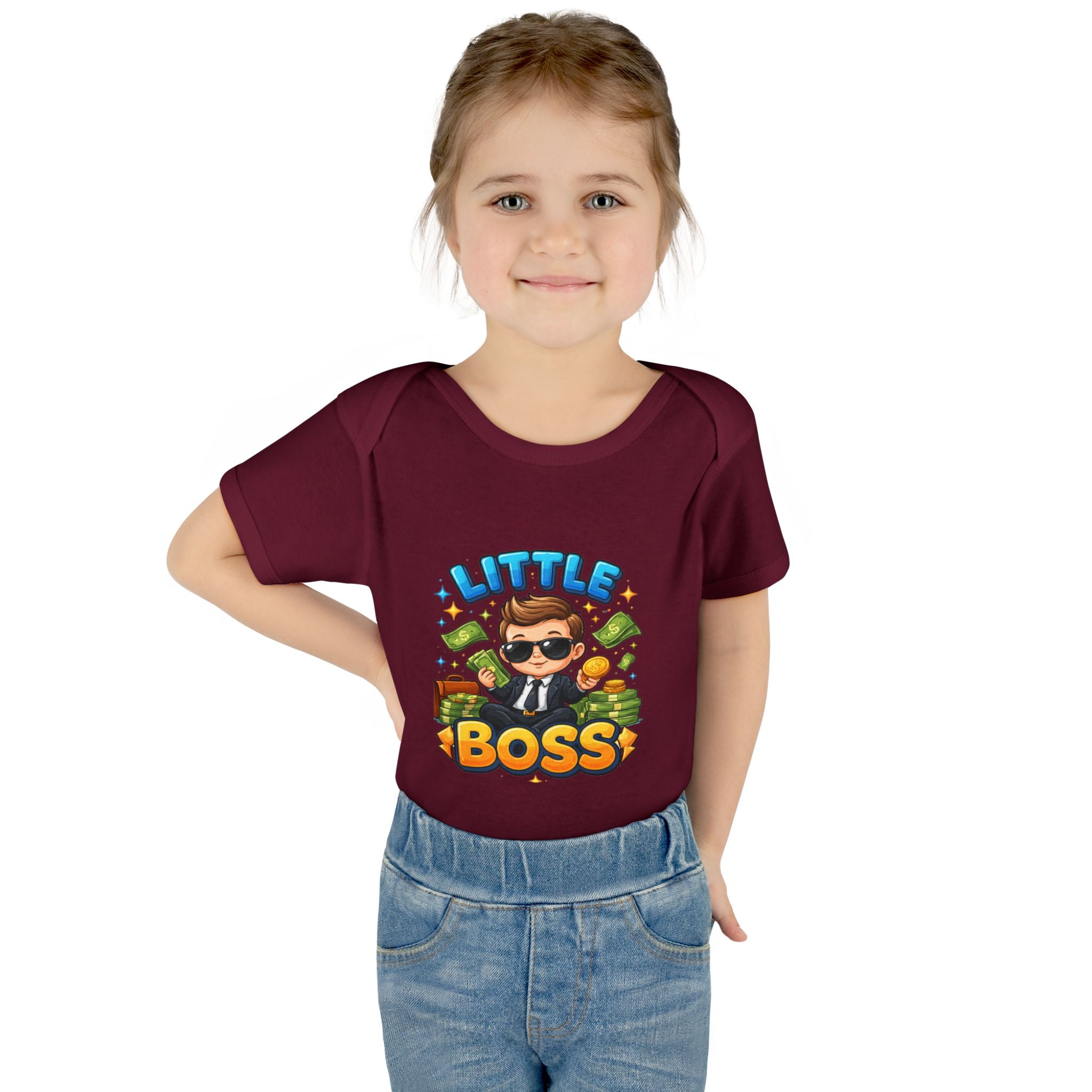 Little Boss Infant Bodysuit – Cute Baby Onesie with 'Little Boss' Cartoon Design