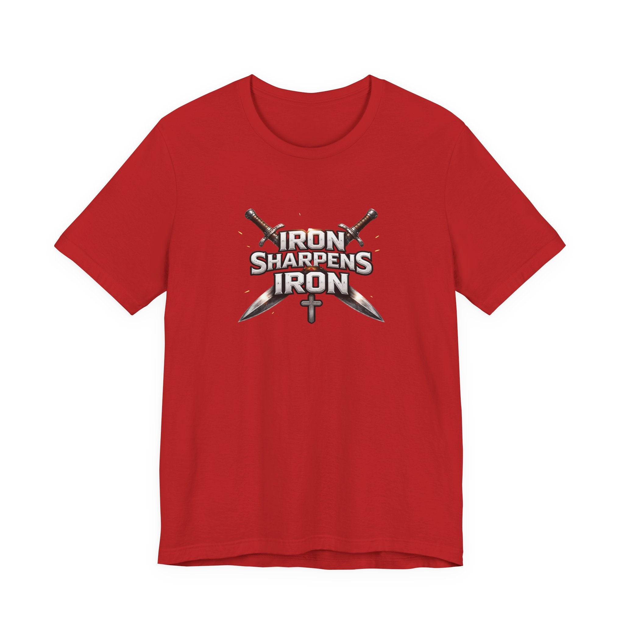 Iron Sharpens Iron T-Shirt — Christian Faith Cross & Swords Tee