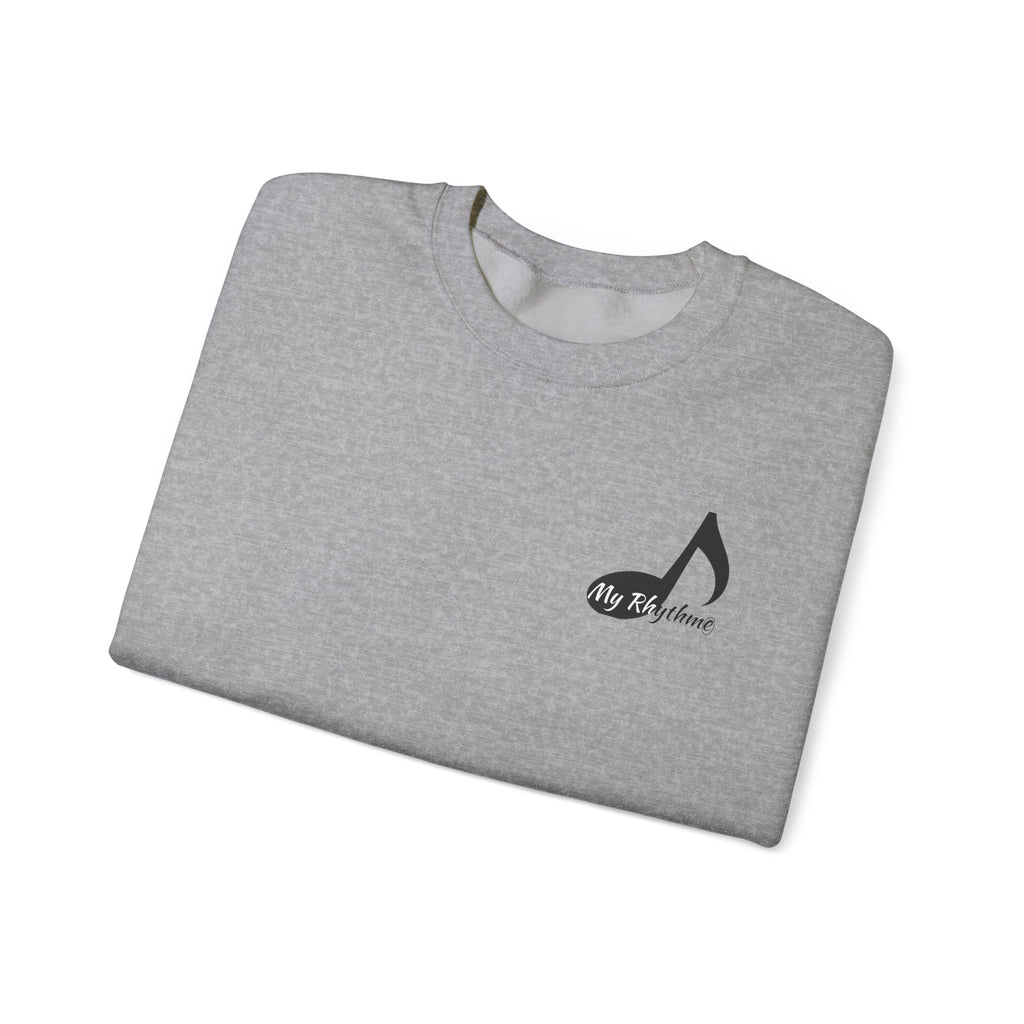 Music Note Crewneck Sweatshirt — "My Rhythme" Graphic for Musicians & Music Lovers