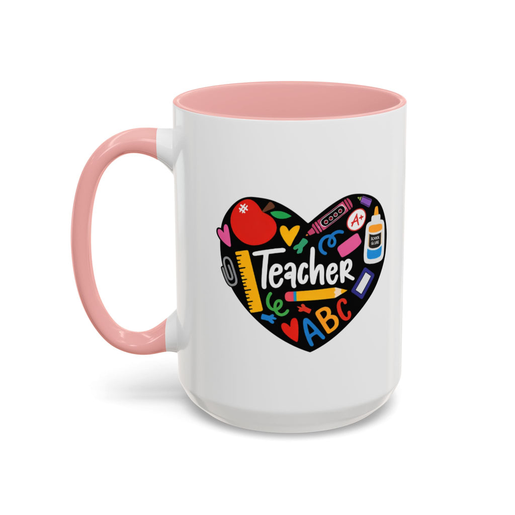 Teacher Heart Accent Coffee Mug — Teacher Appreciation Gift (11/15oz)