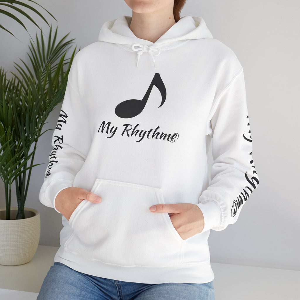 Rhythmic Note Hoodie — "My Rhythme" Music-Inspired Pullover
