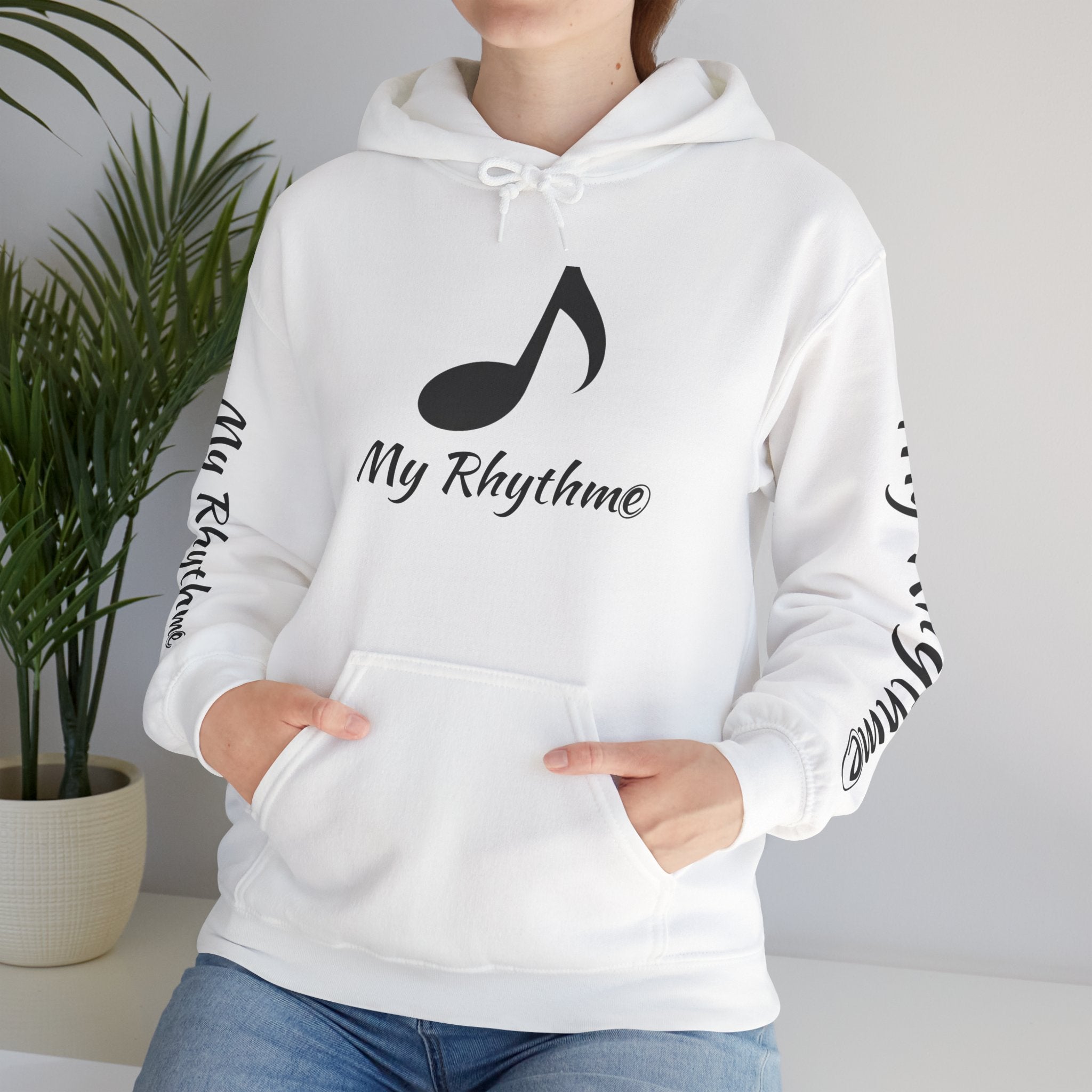 Rhythmic Note Hoodie — "My Rhythme" Music-Inspired Pullover