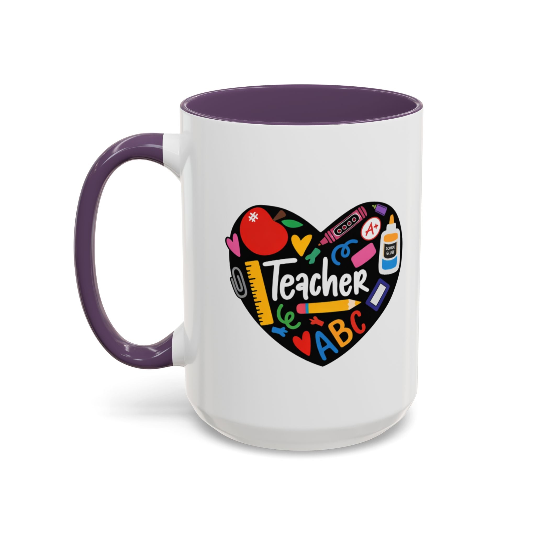 Teacher Heart Accent Coffee Mug — Teacher Appreciation Gift (11/15oz)