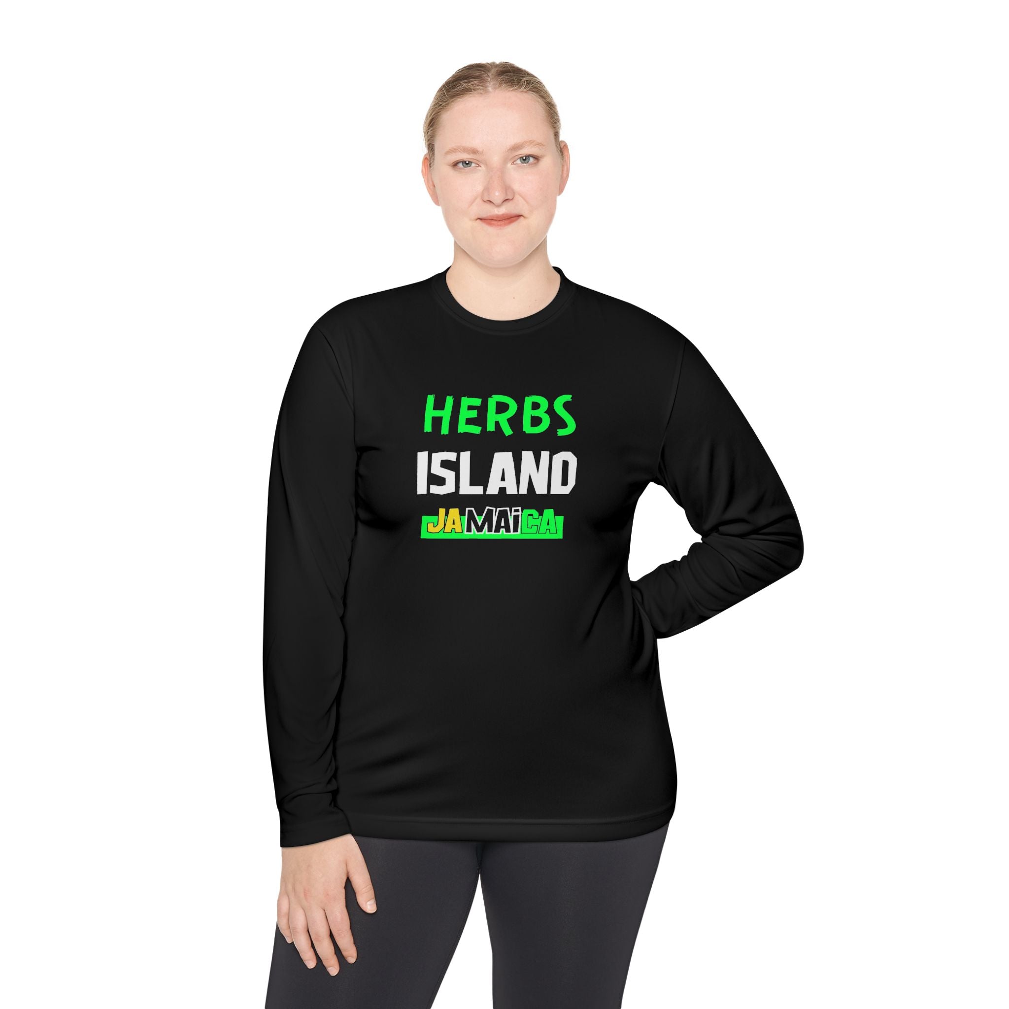 Herbs Island Jamaica Long Sleeve Tee — Caribbean Herb Vibes