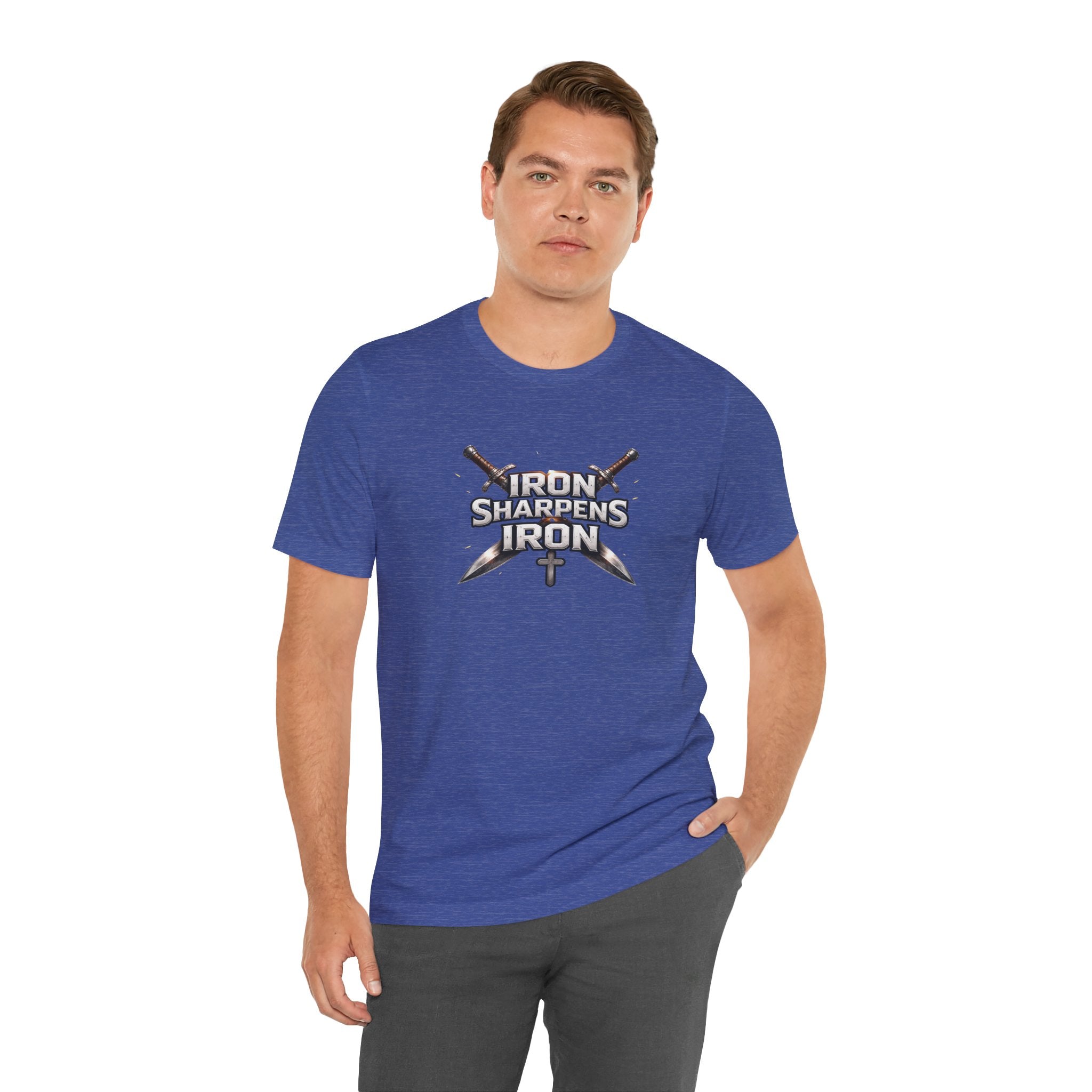 Iron Sharpens Iron T-Shirt — Christian Faith Cross & Swords Tee