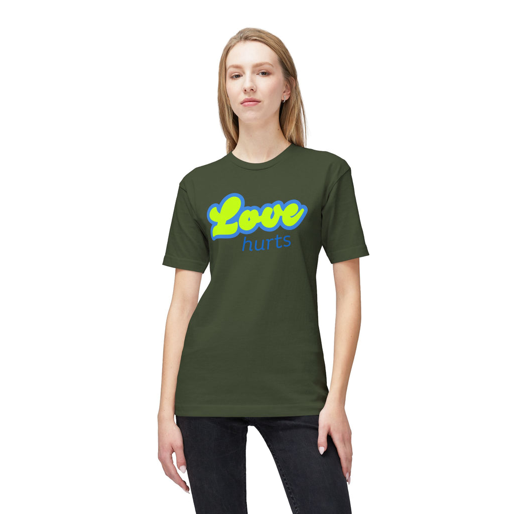 Love Hurts T‑Shirt — "Love hurts" Script Tee with Back "...but hate kills"