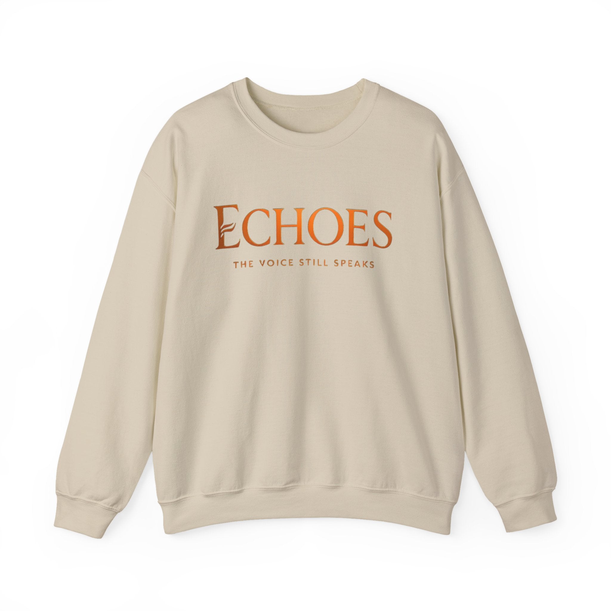 Echoes Crewneck Sweatshirt — "Echoes: The Voice Still Speaks" Minimal Graphic