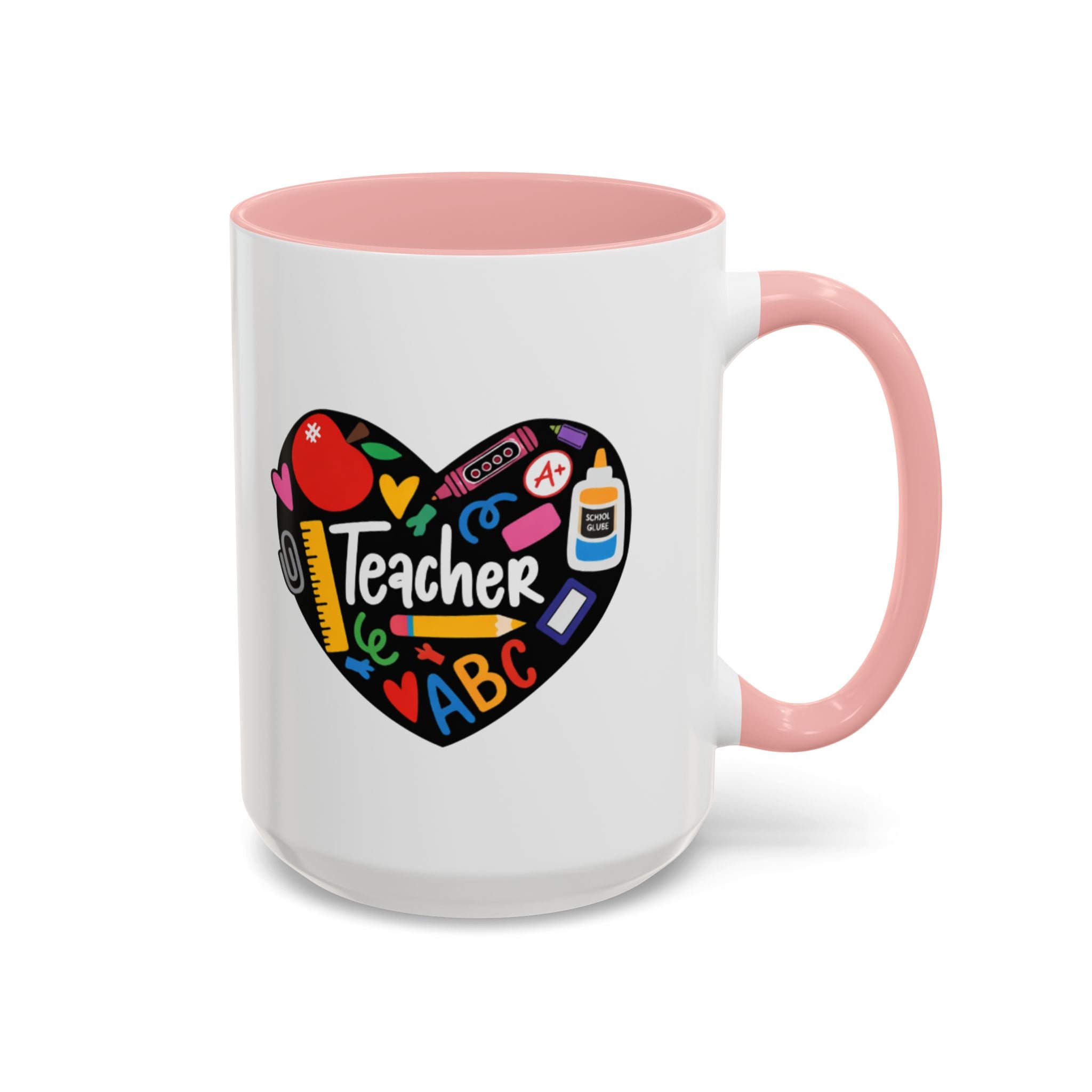 Teacher Heart Accent Coffee Mug — Teacher Appreciation Gift (11/15oz)