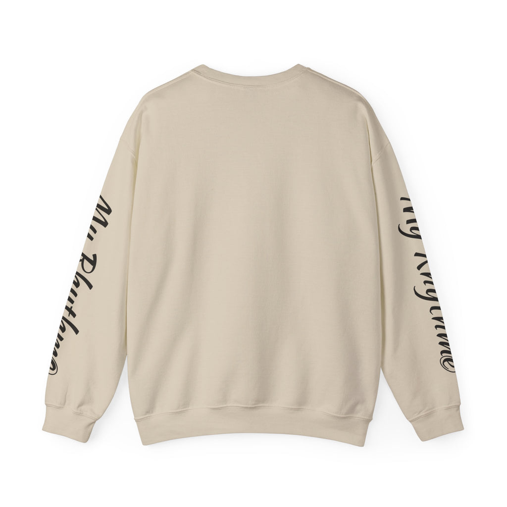 Music Note Crewneck Sweatshirt — "My Rhythme" Graphic for Musicians & Music Lovers