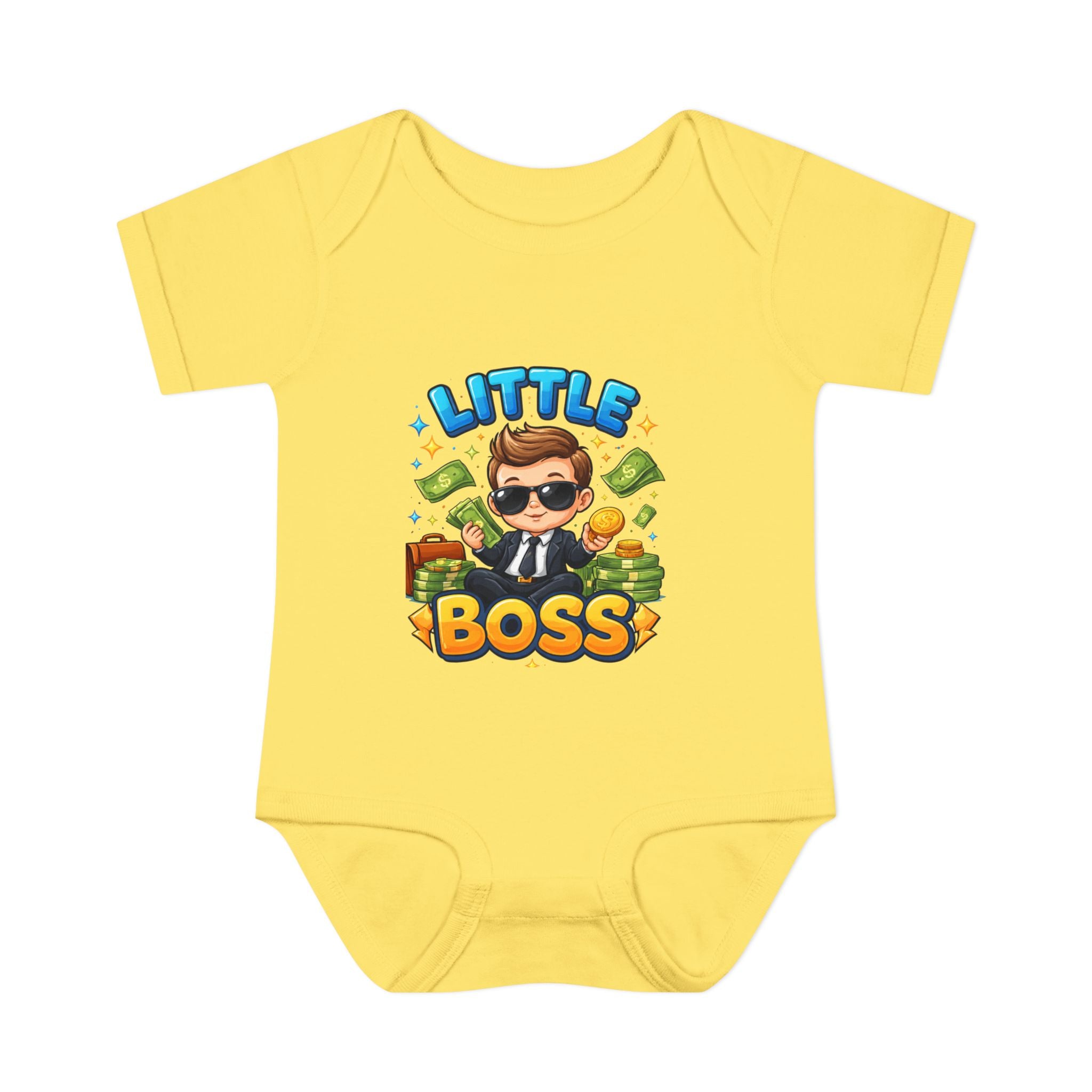 Little Boss Infant Bodysuit – Cute Baby Onesie with 'Little Boss' Cartoon Design