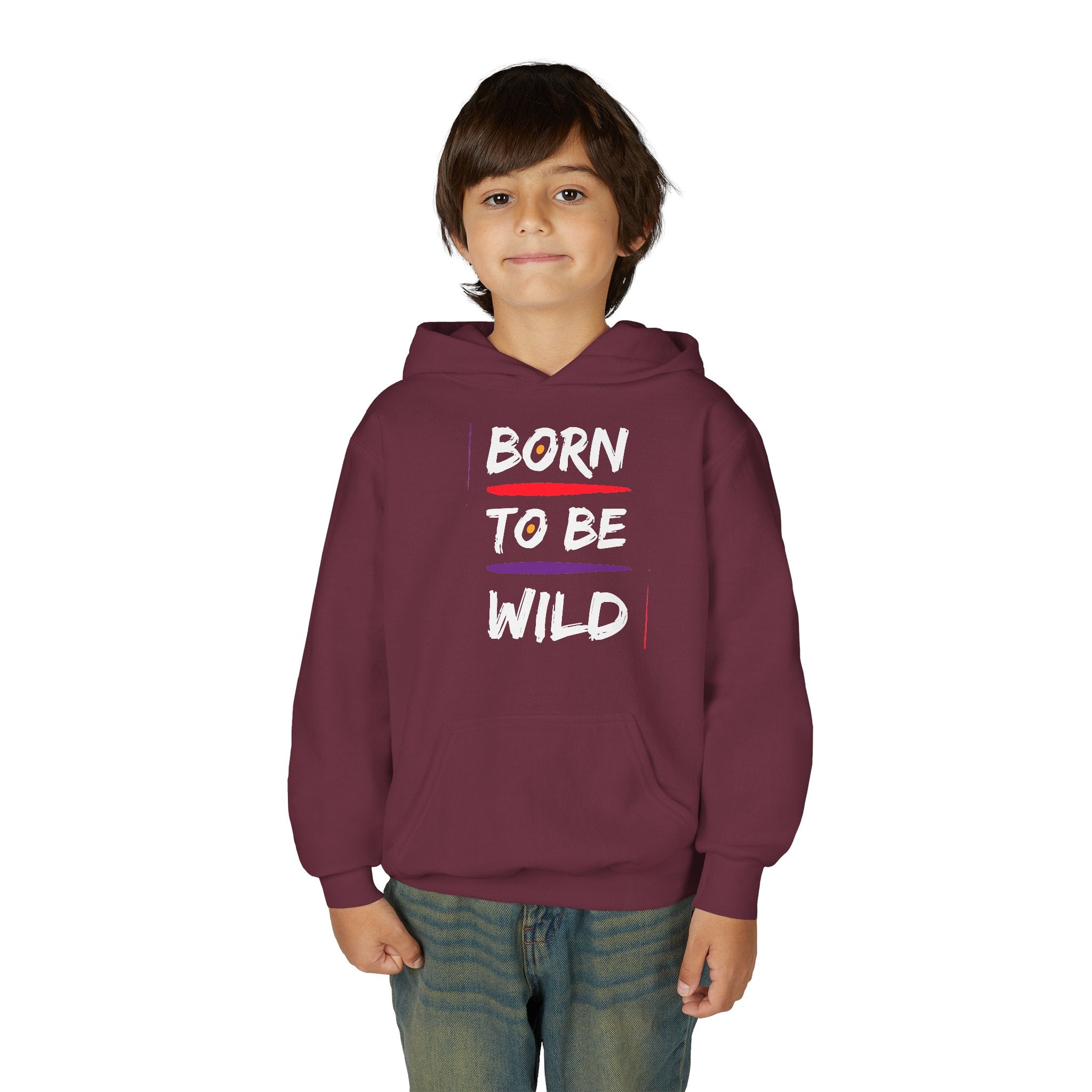 Minimalist Sunrise Stripe Youth Hoodie — Colorful Abstract Graphic Kids Sweatshirt