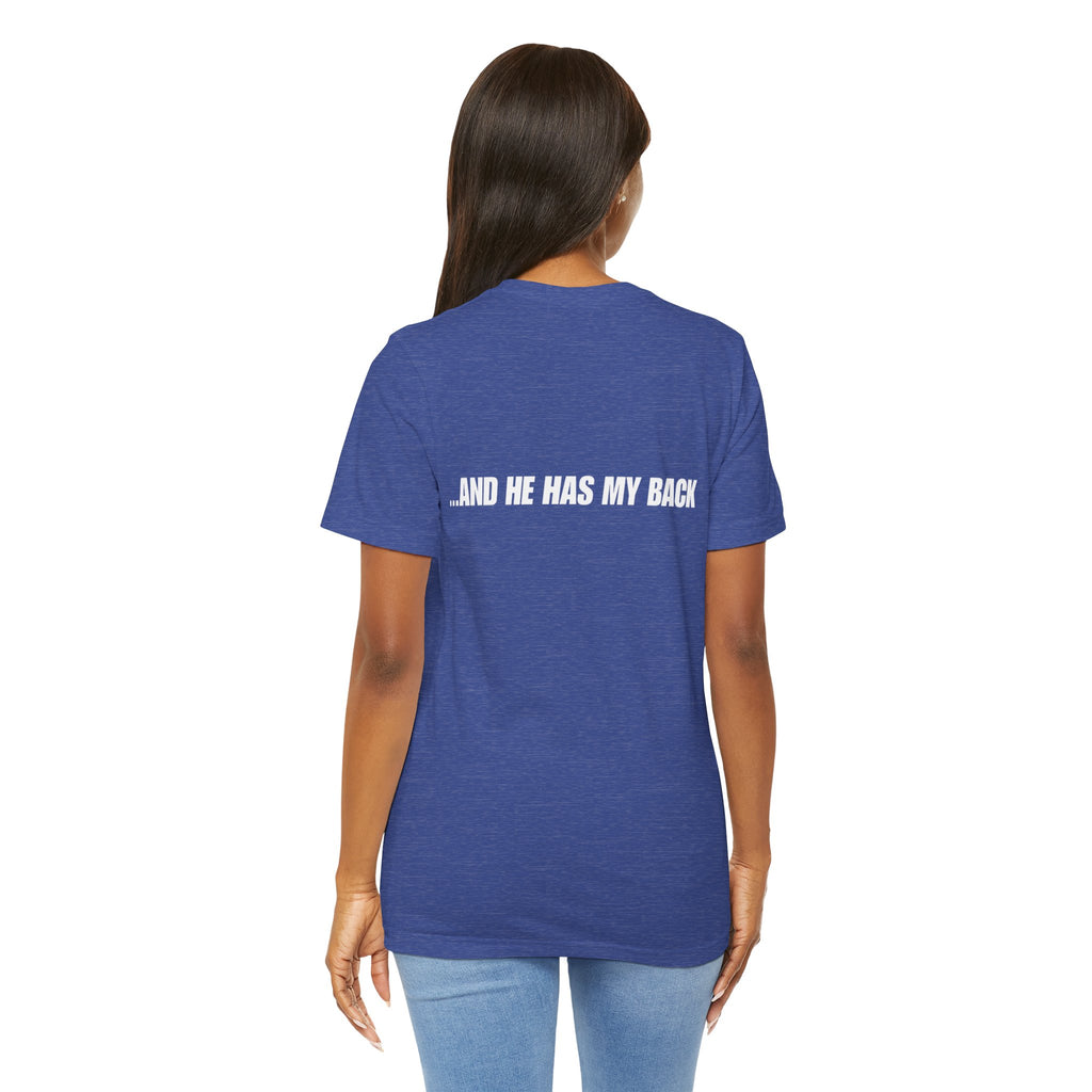 I'm Covered Tee — 'I'm Covered' Front & '...And He Has My Back' Back Christian Faith Shirt