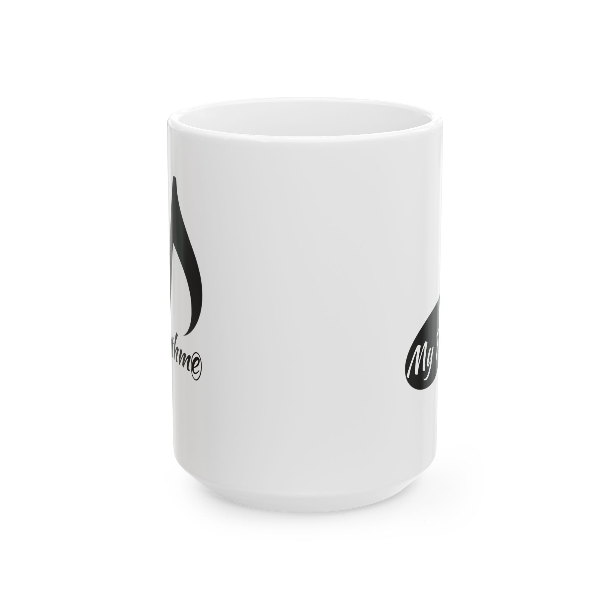 Coffee Mug — 'My Rhythme' Black Flame Teardrop Design (11oz, 15oz)