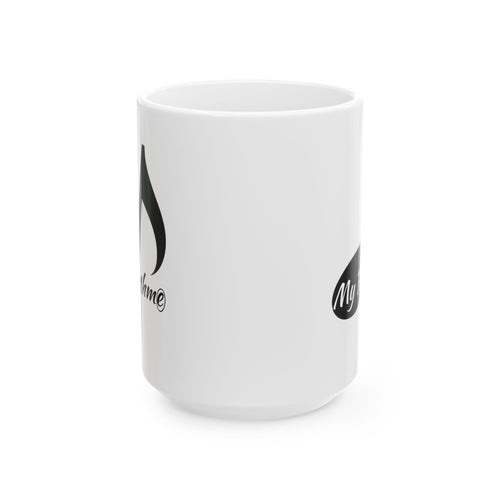Coffee Mug — 'My Rhythme' Black Flame Teardrop Design (11oz, 15oz)