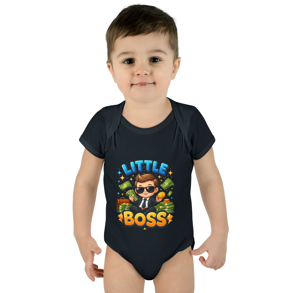 Little Boss Infant Bodysuit – Cute Baby Onesie with 'Little Boss' Cartoon Design