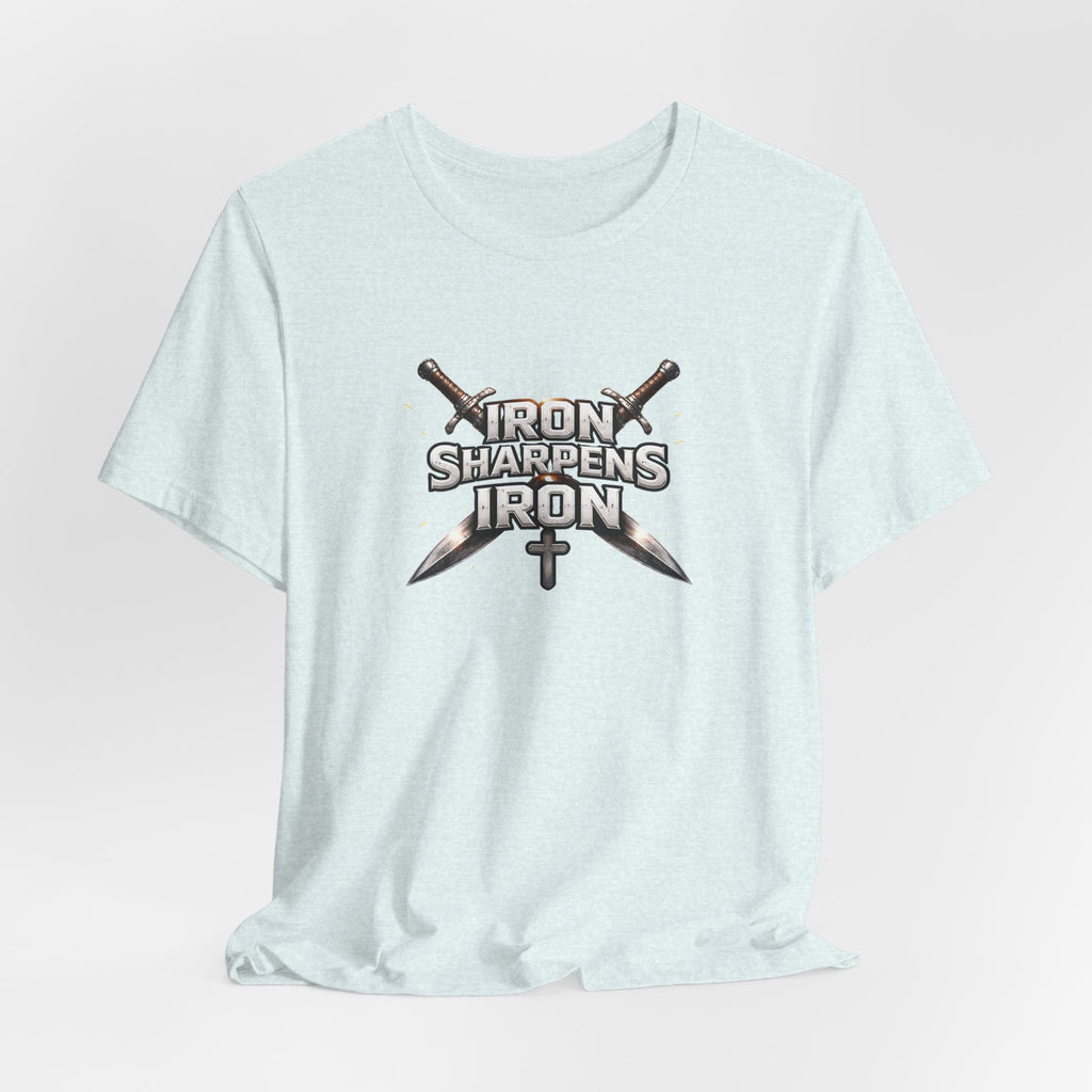 Iron Sharpens Iron T-Shirt — Christian Faith Cross & Swords Tee