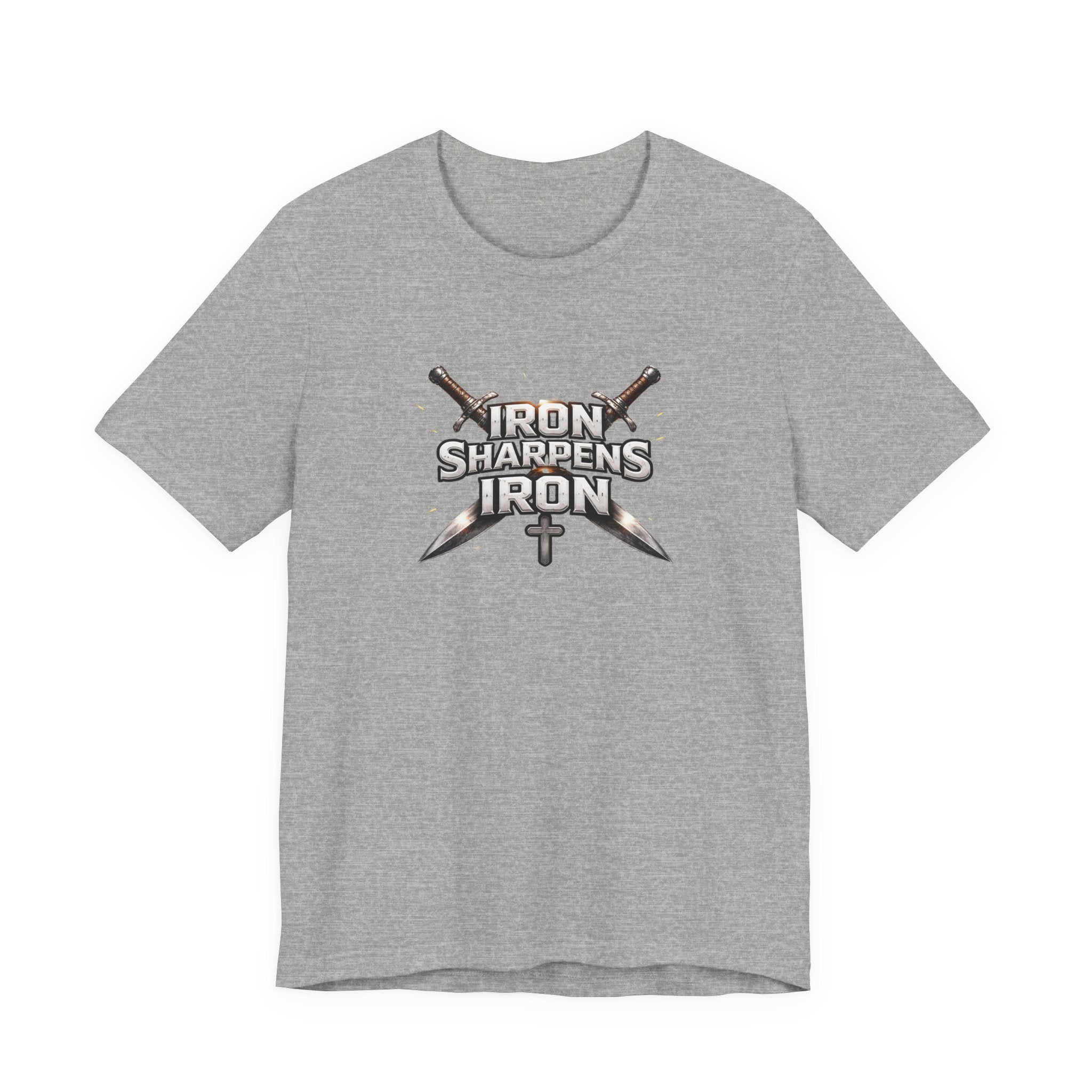Iron Sharpens Iron T-Shirt — Christian Faith Cross & Swords Tee