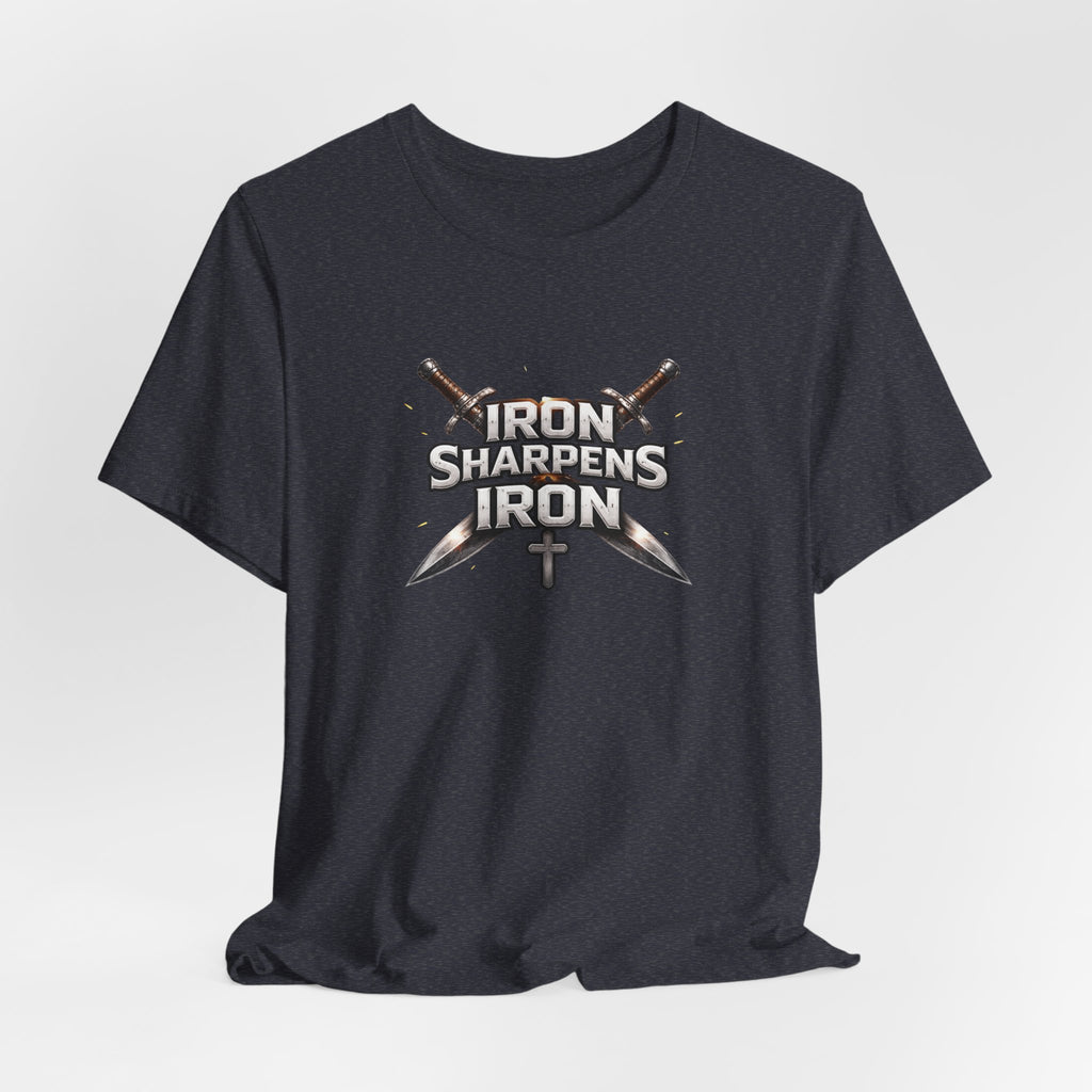 Iron Sharpens Iron T-Shirt — Christian Faith Cross & Swords Tee