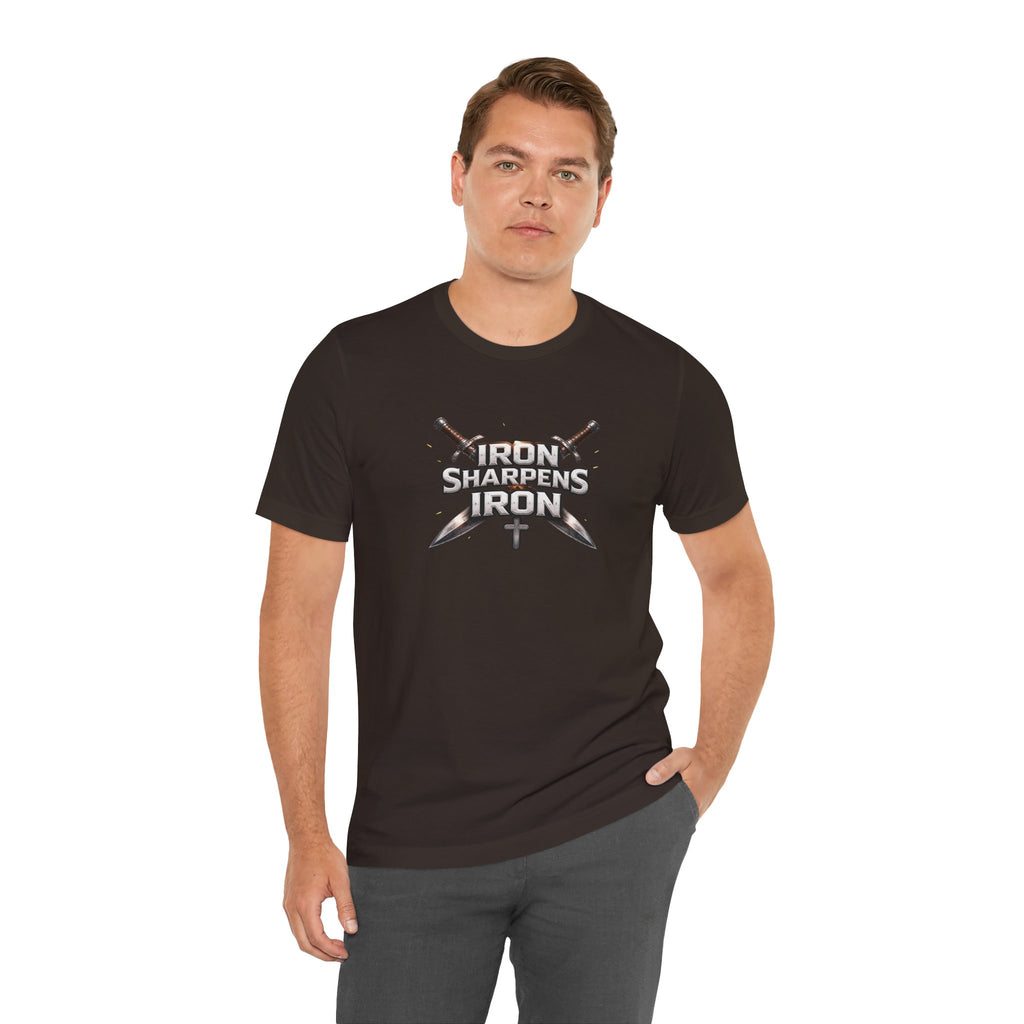 Iron Sharpens Iron T-Shirt — Christian Faith Cross & Swords Tee