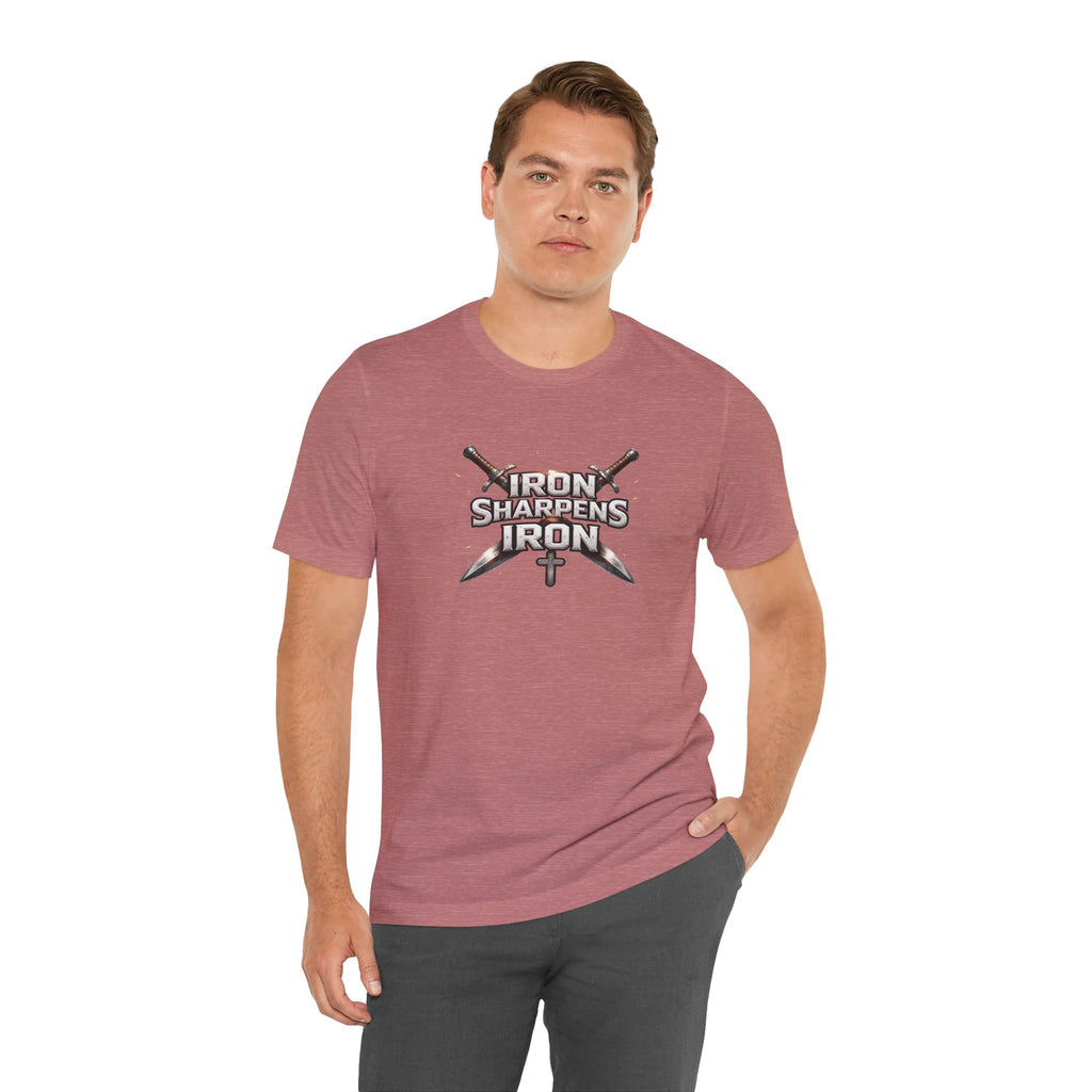 Iron Sharpens Iron T-Shirt — Christian Faith Cross & Swords Tee