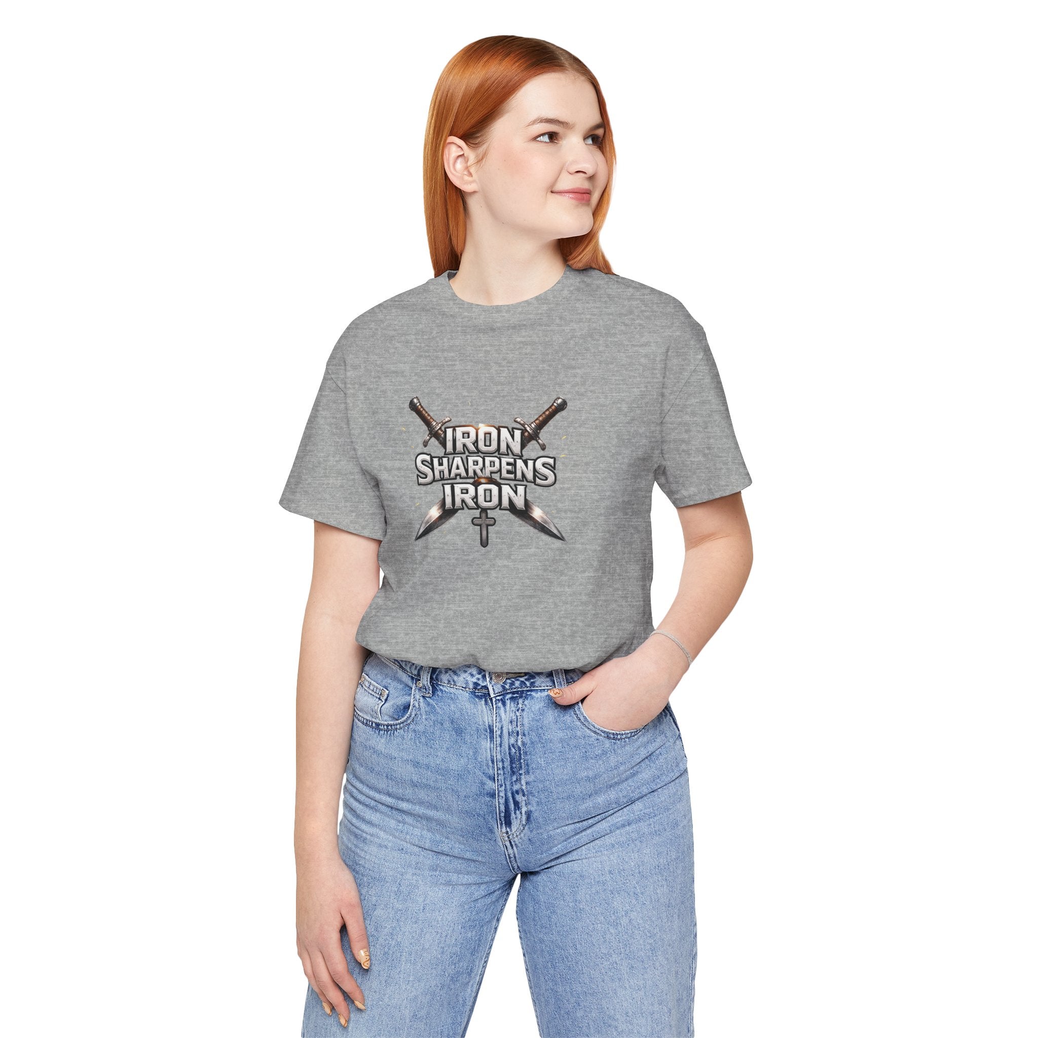 Iron Sharpens Iron T-Shirt — Christian Faith Cross & Swords Tee