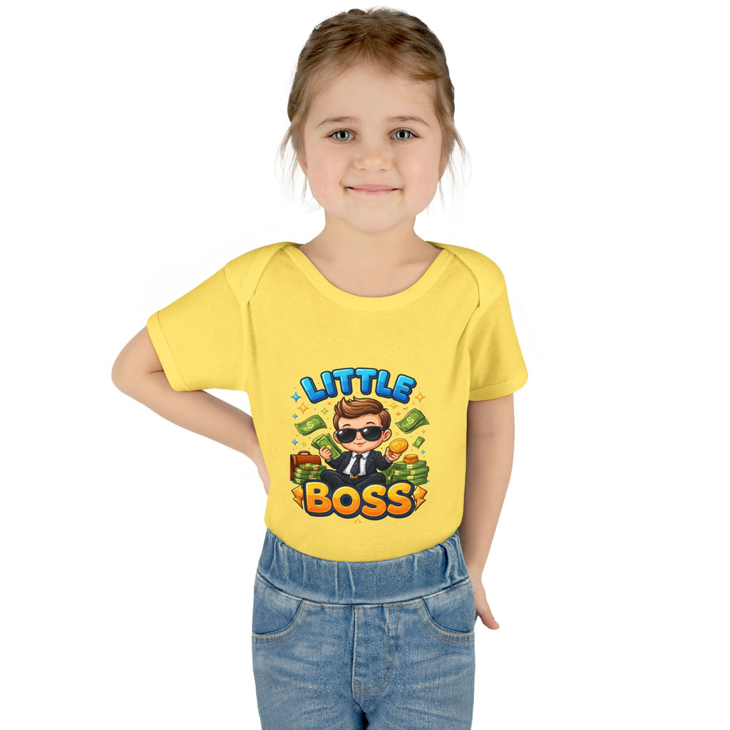 Little Boss Infant Bodysuit – Cute Baby Onesie with 'Little Boss' Cartoon Design