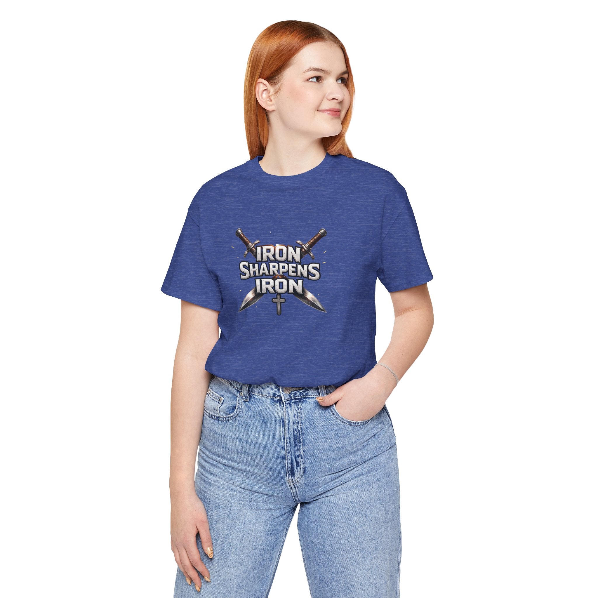 Iron Sharpens Iron T-Shirt — Christian Faith Cross & Swords Tee