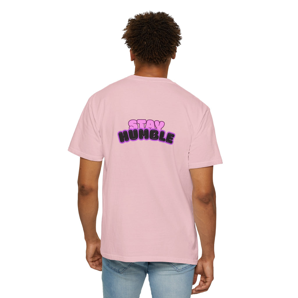 Stay Humble Graphic T-Shirt — Retro Pink & Black Text Tee