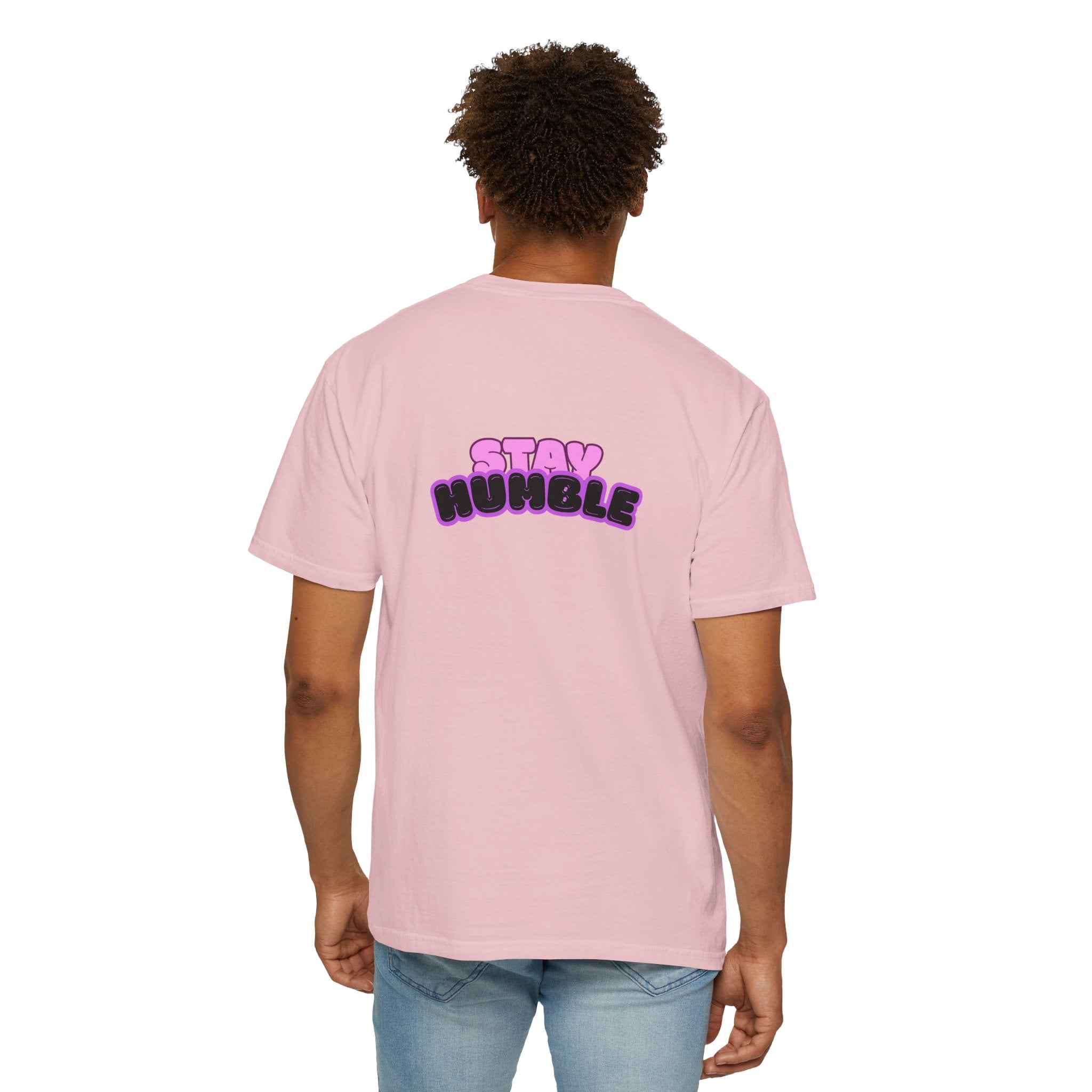 Stay Humble Graphic T-Shirt — Retro Pink & Black Text Tee
