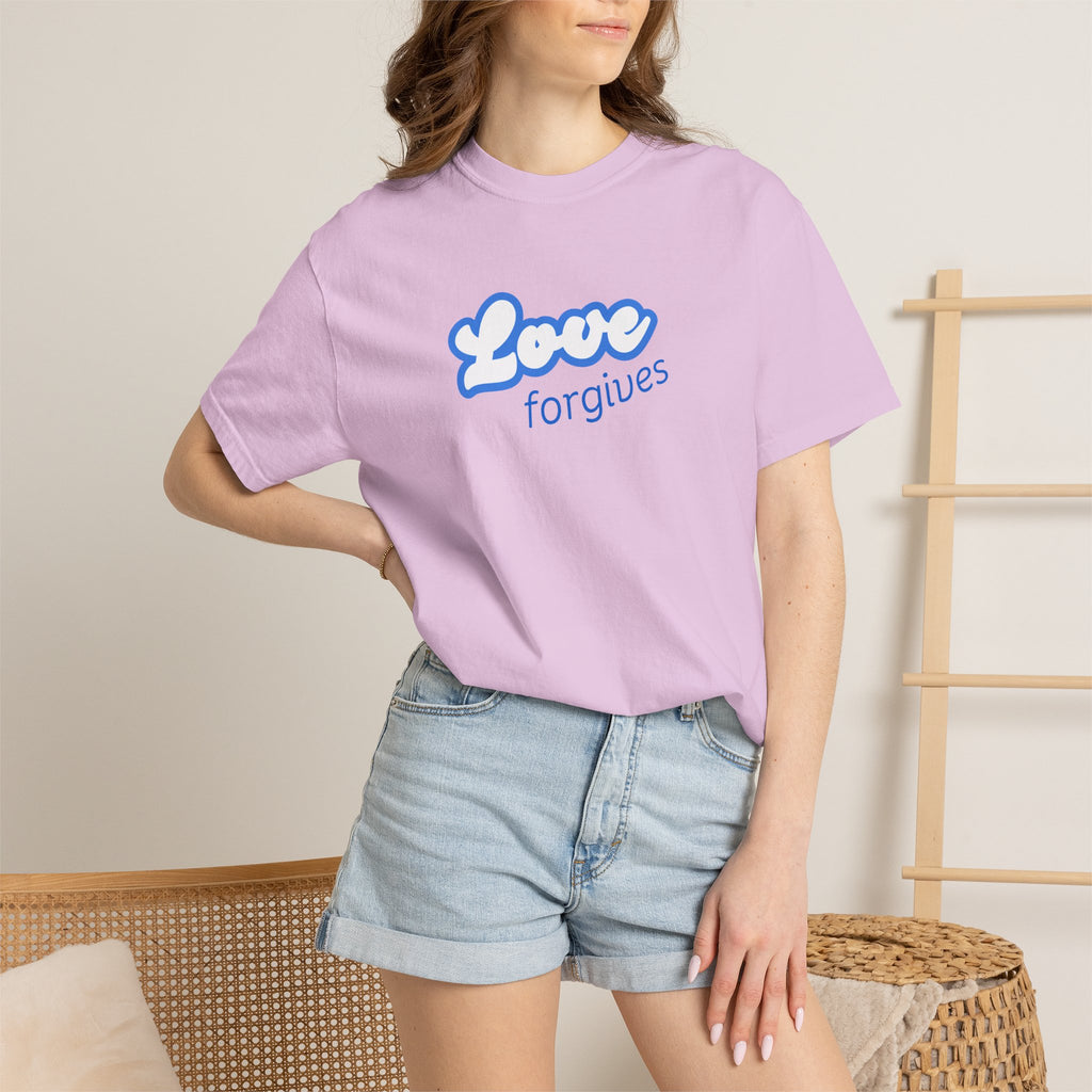 Love Forgives T-Shirt — Retro Script Graphic Tee