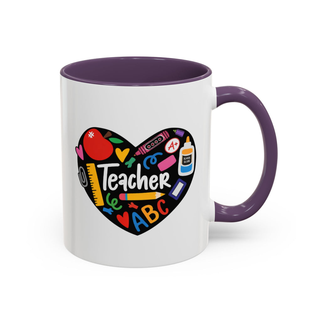 Teacher Heart Accent Coffee Mug — Teacher Appreciation Gift (11/15oz)