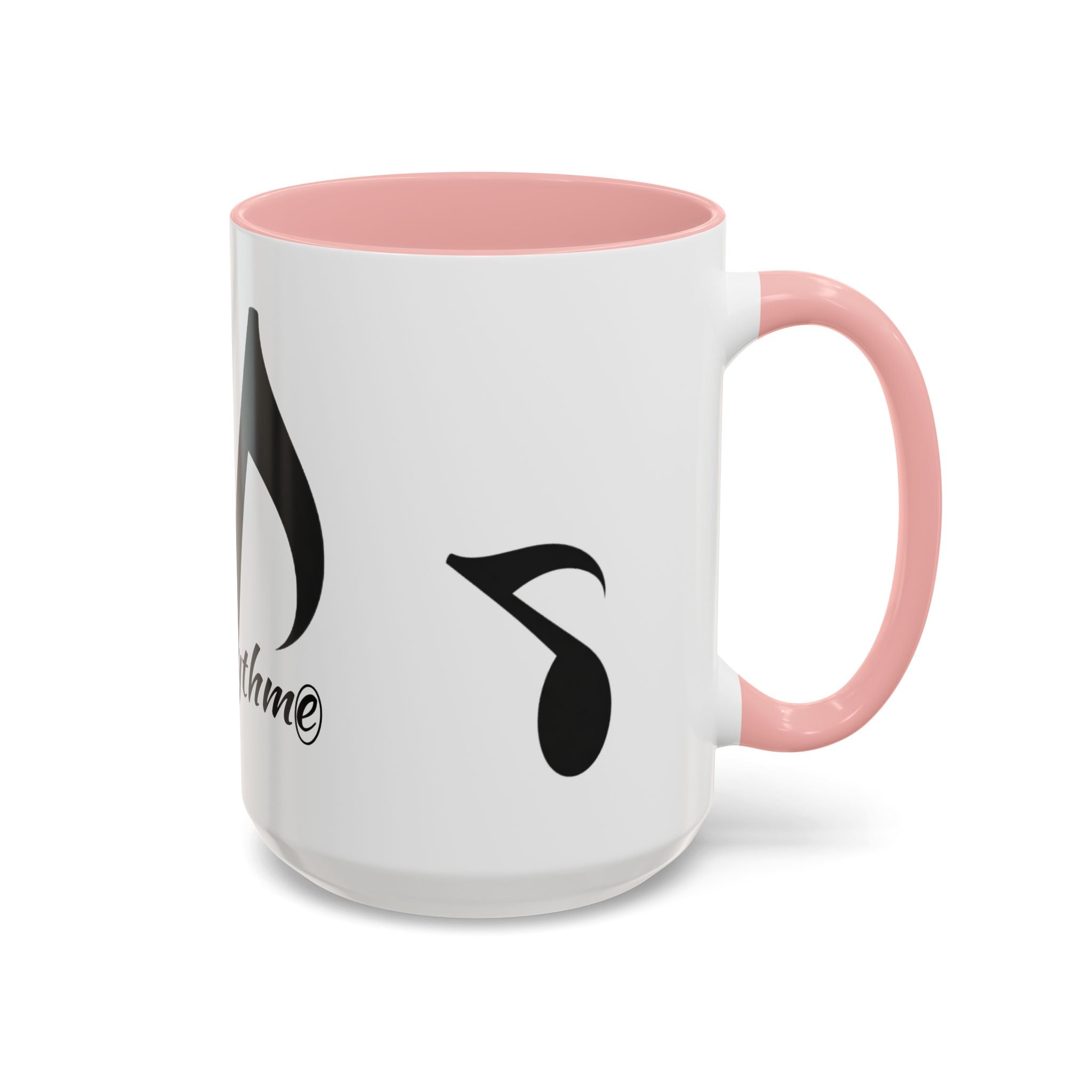 Music Note Accent Mug — "My Rhythmé" Pink Interior Coffee Mug